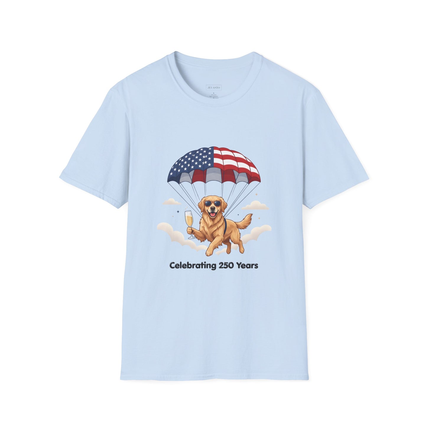 Patriotic Golden Retriever T-Shirt — "Celebrating 250 Years"