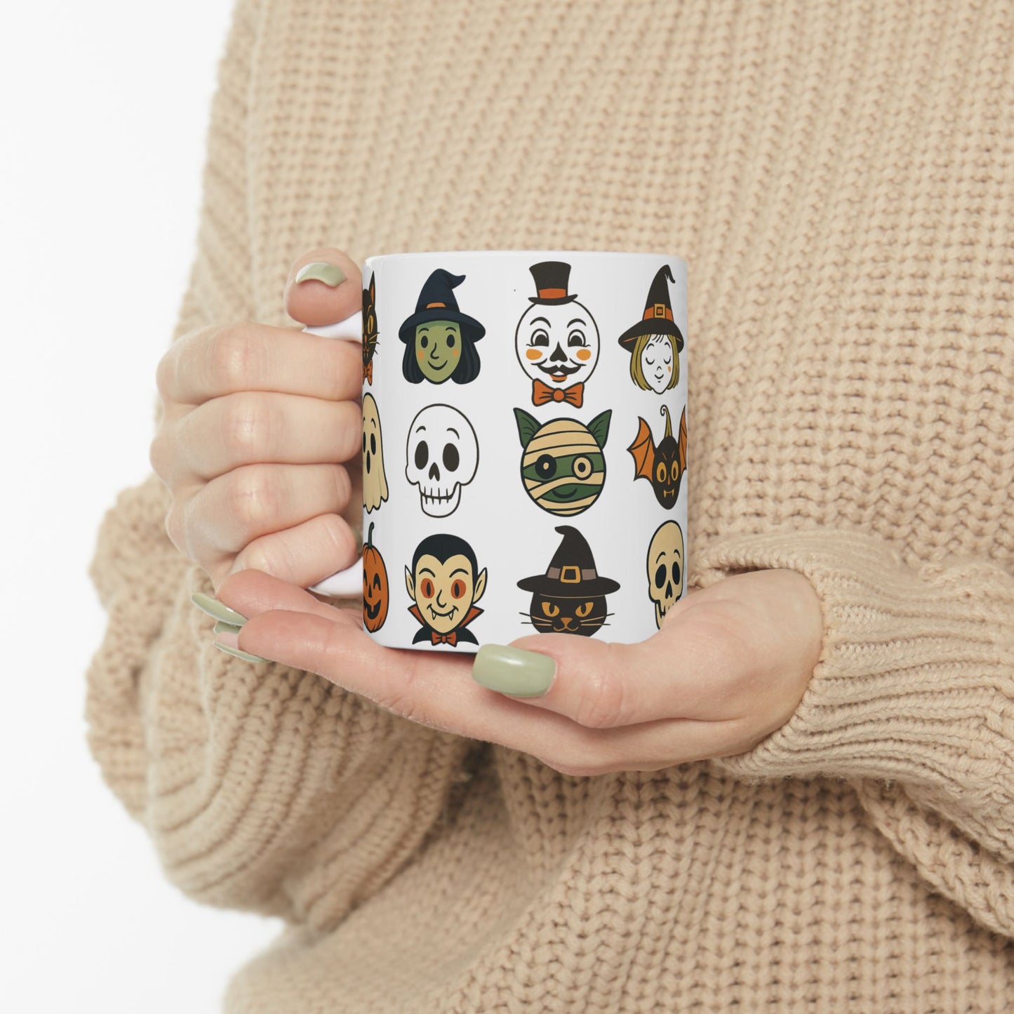 Halloween Themed Ceramic Mug, Spooky Coffee Cup
