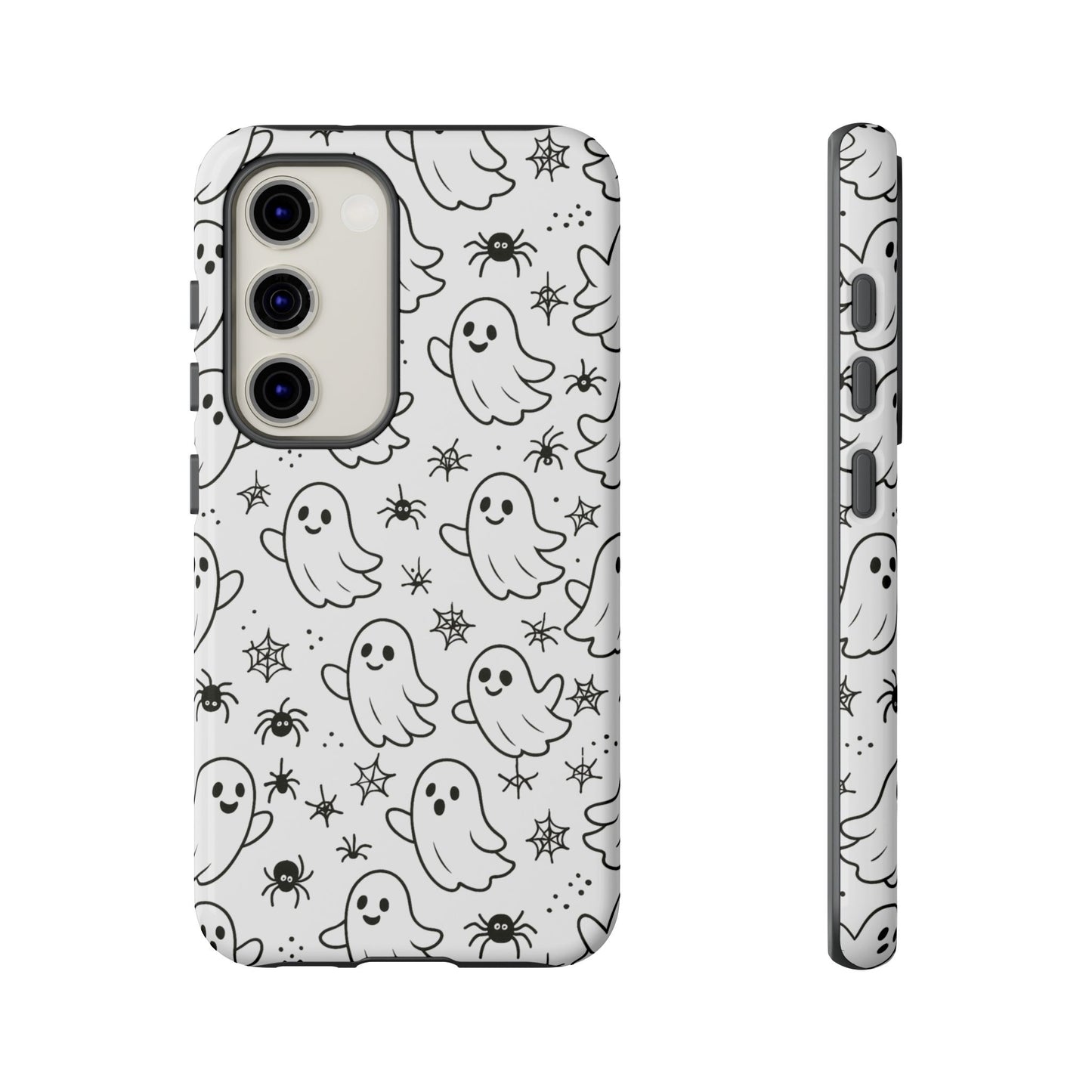 Ghostly Phone Case, Cute Halloween Phone Cover, Tough Phone Case, Spooky Phone Accessory, Ghost Pattern Design