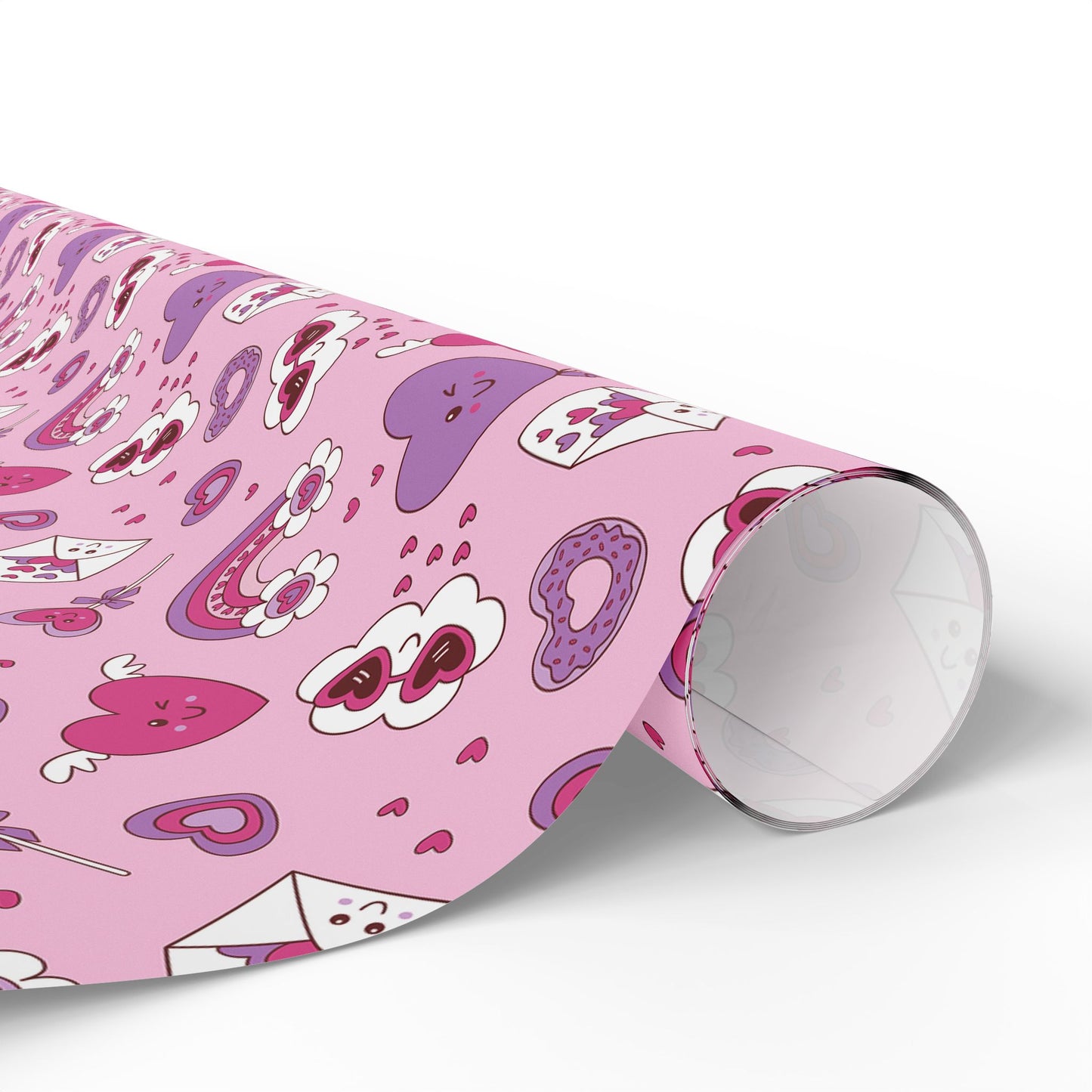 Valentine Pink Hearts & Love Notes Wrapping Paper Roll — Cute Romantic Gift Wrap