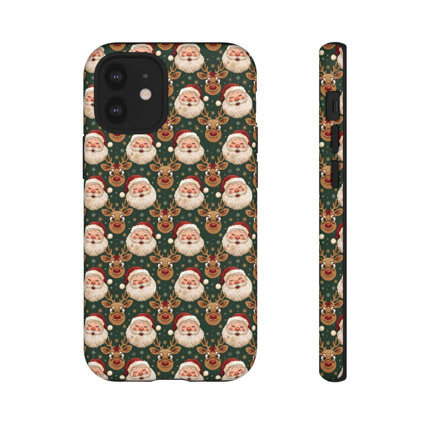 Christmas Santa-Reindeer Phone Case, Dual Layer Phone Case for Iphone 17, 16, 15, 14, 13, 12, 11 & Samsung