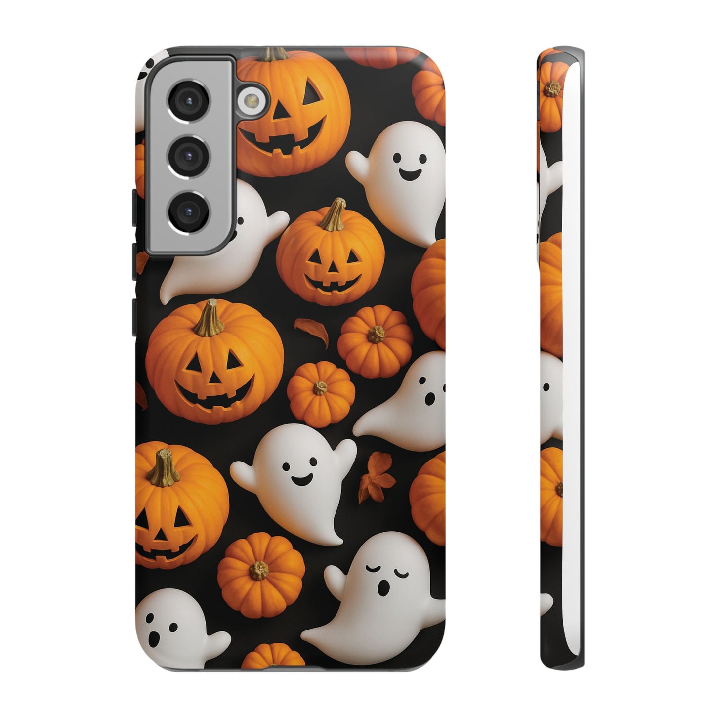 Halloween Phone Case, Spooky Ghosts and Pumpkins Design