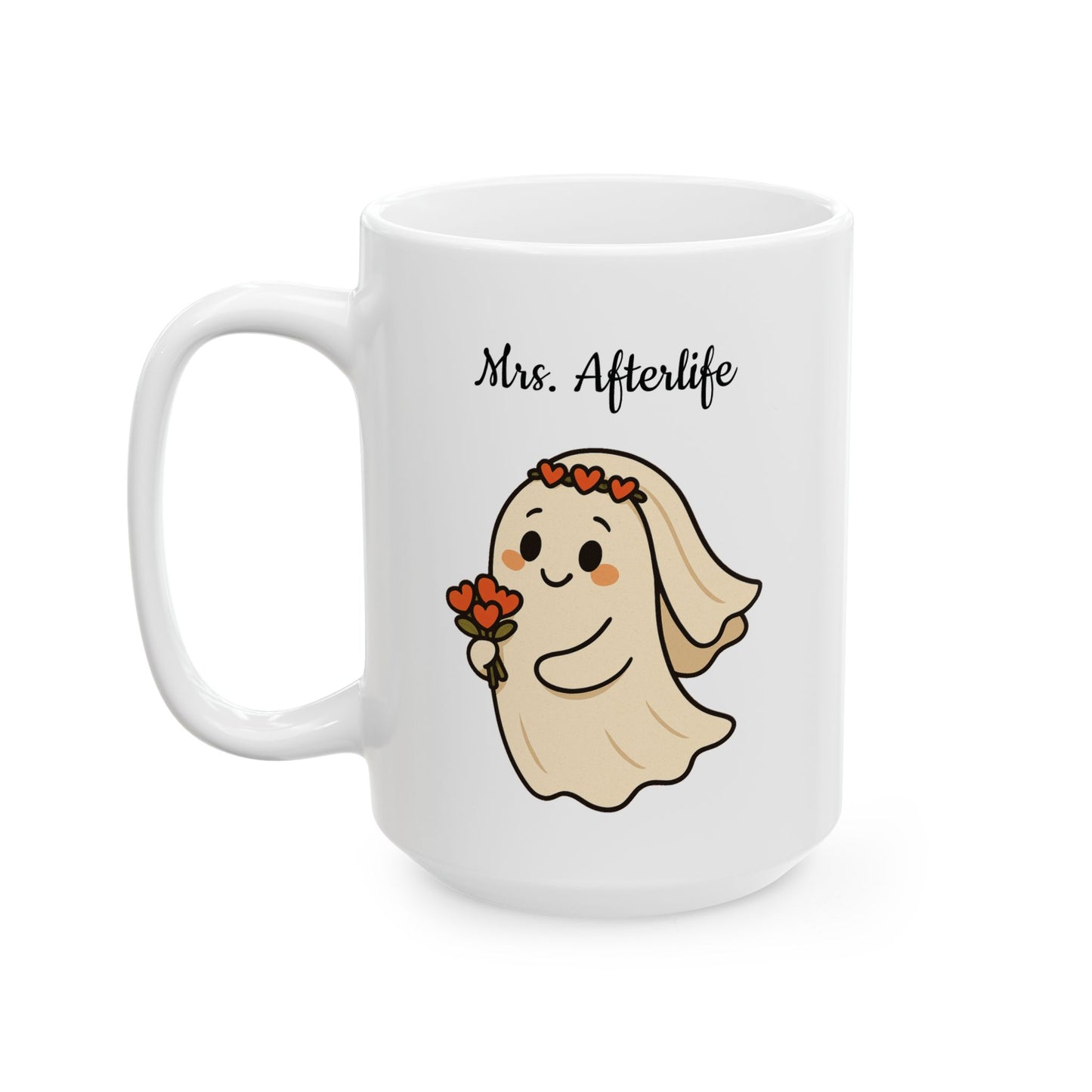 Halloween Ceramic Mug - Mrs. Afterlife, Cute Gift for Couples, Perfect for Coffee Lovers