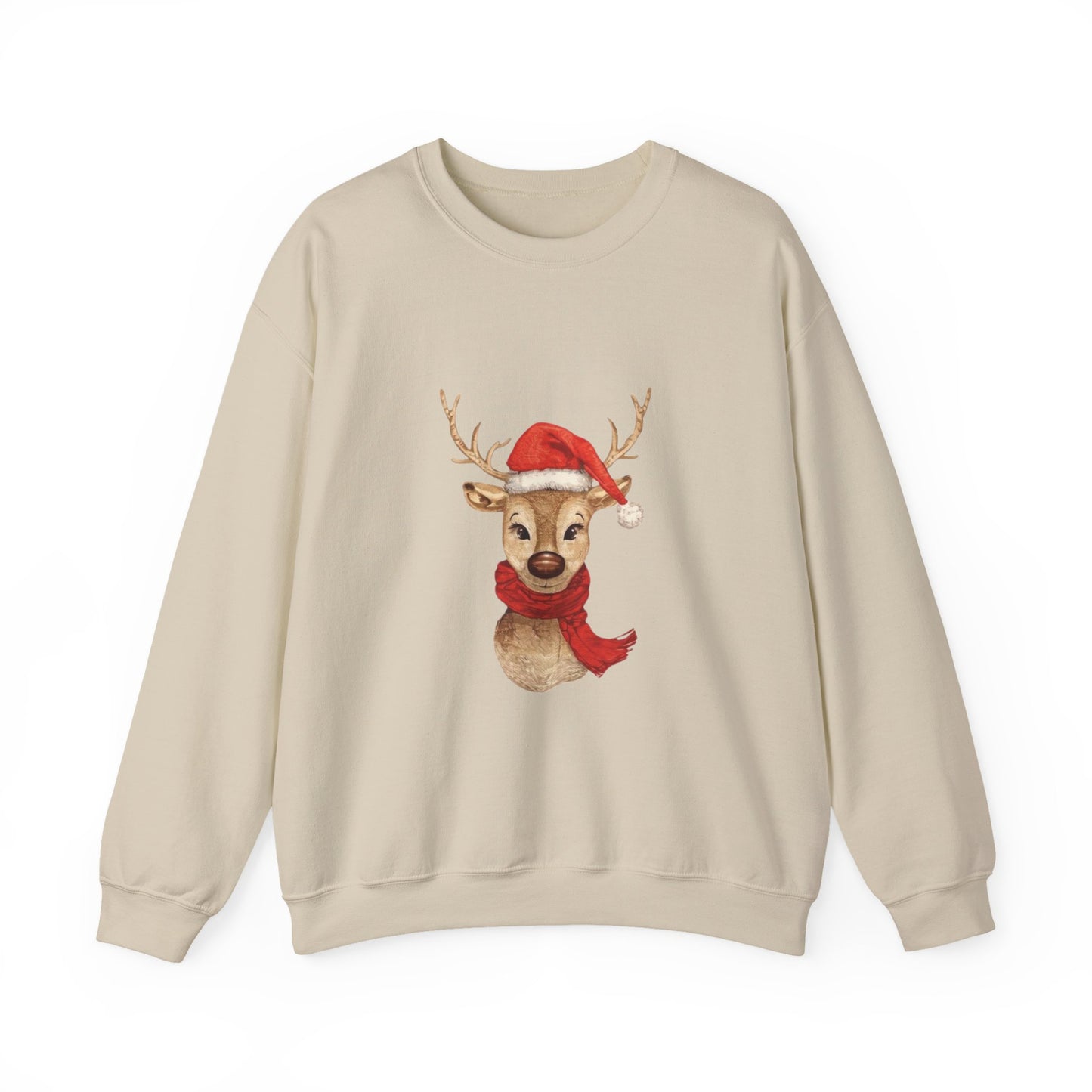 Christmas Reindeer Sweatshirt, Cozy Holiday Crewneck, Winter Fashion, Festive Sweater