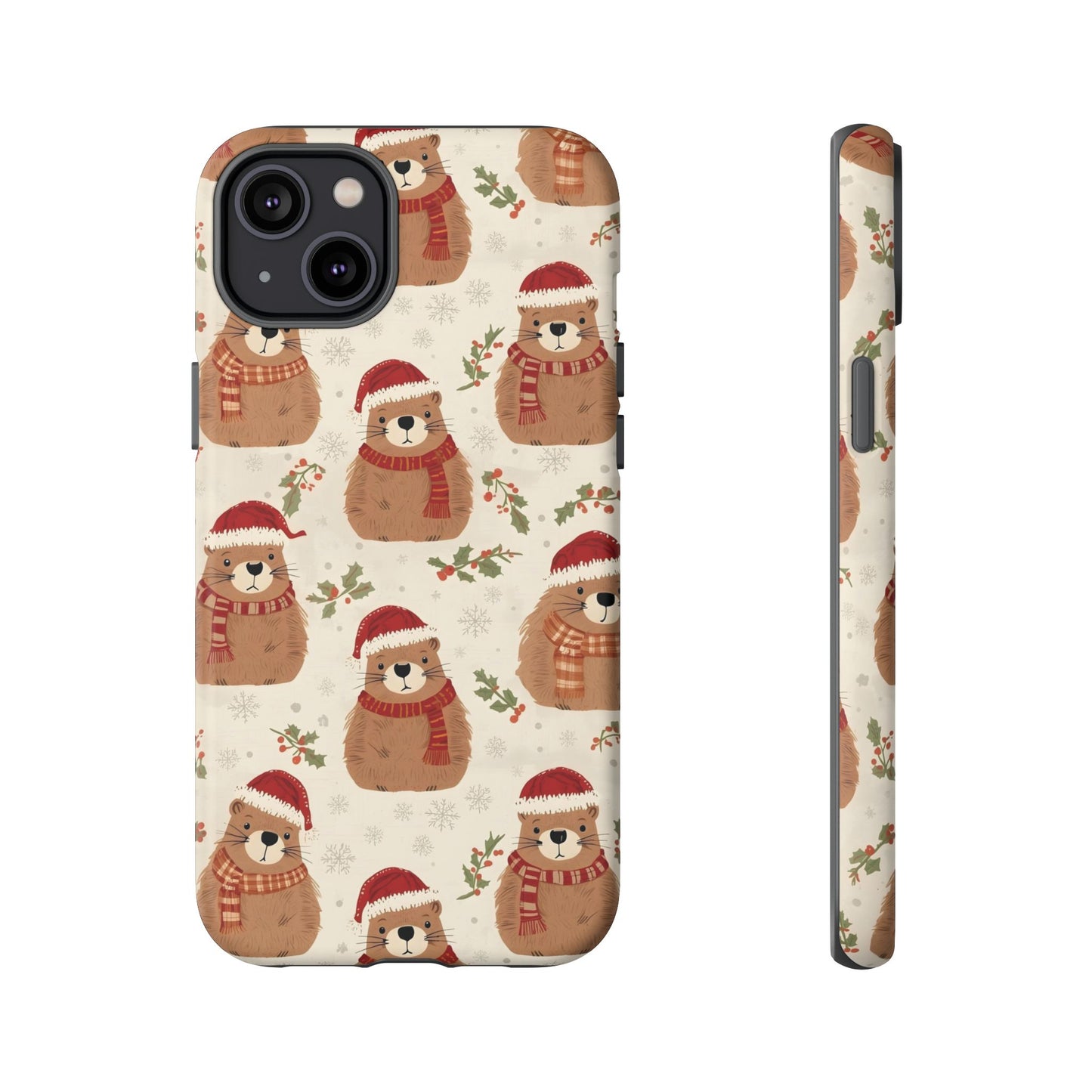 Christmas Phone Case, Cute Capybara Phone Case for Iphone 17, 16, 15, 14, 13, 12, 11 & Samsung