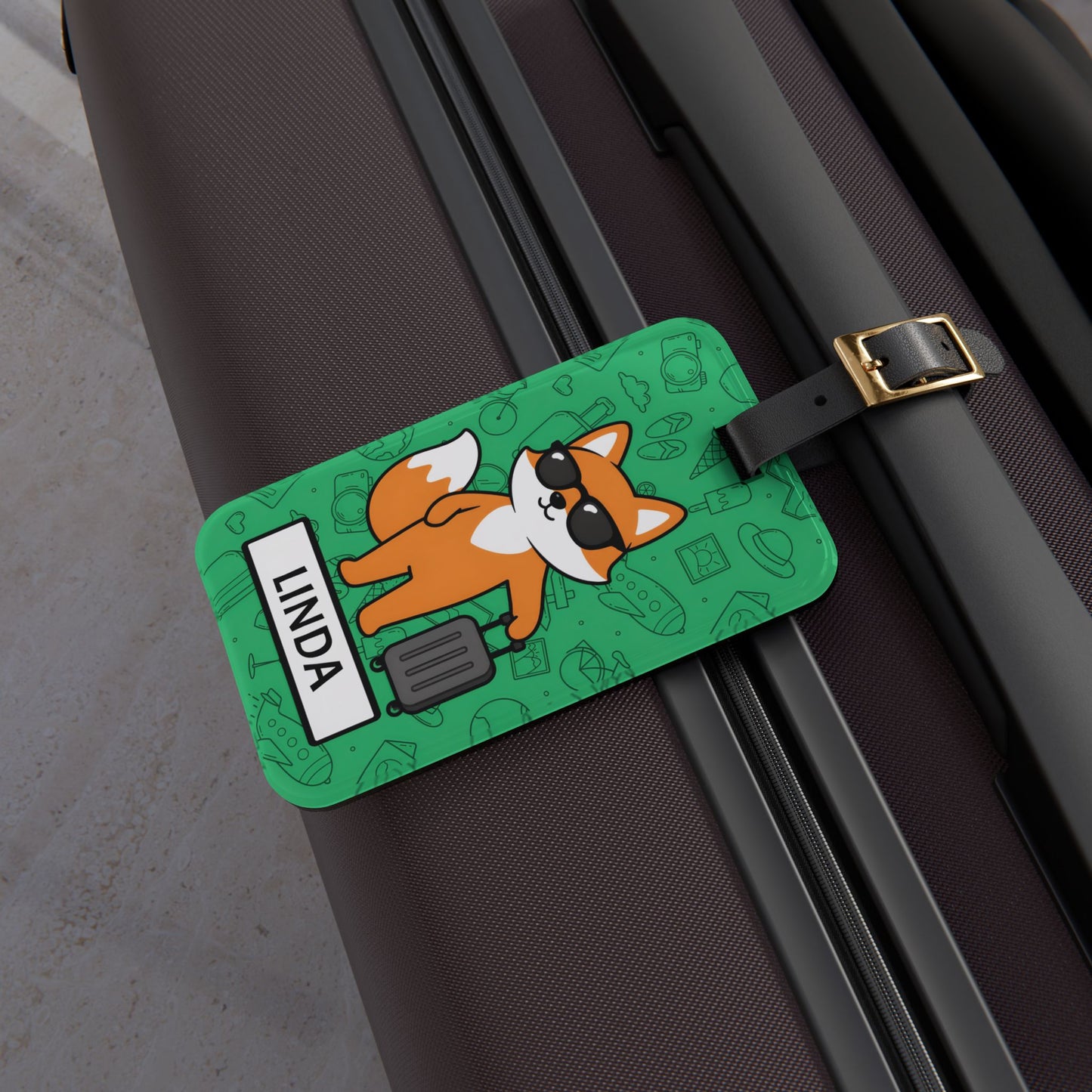 Personalized Fox Luggage Tag — Cute Travel ID Tag with Name