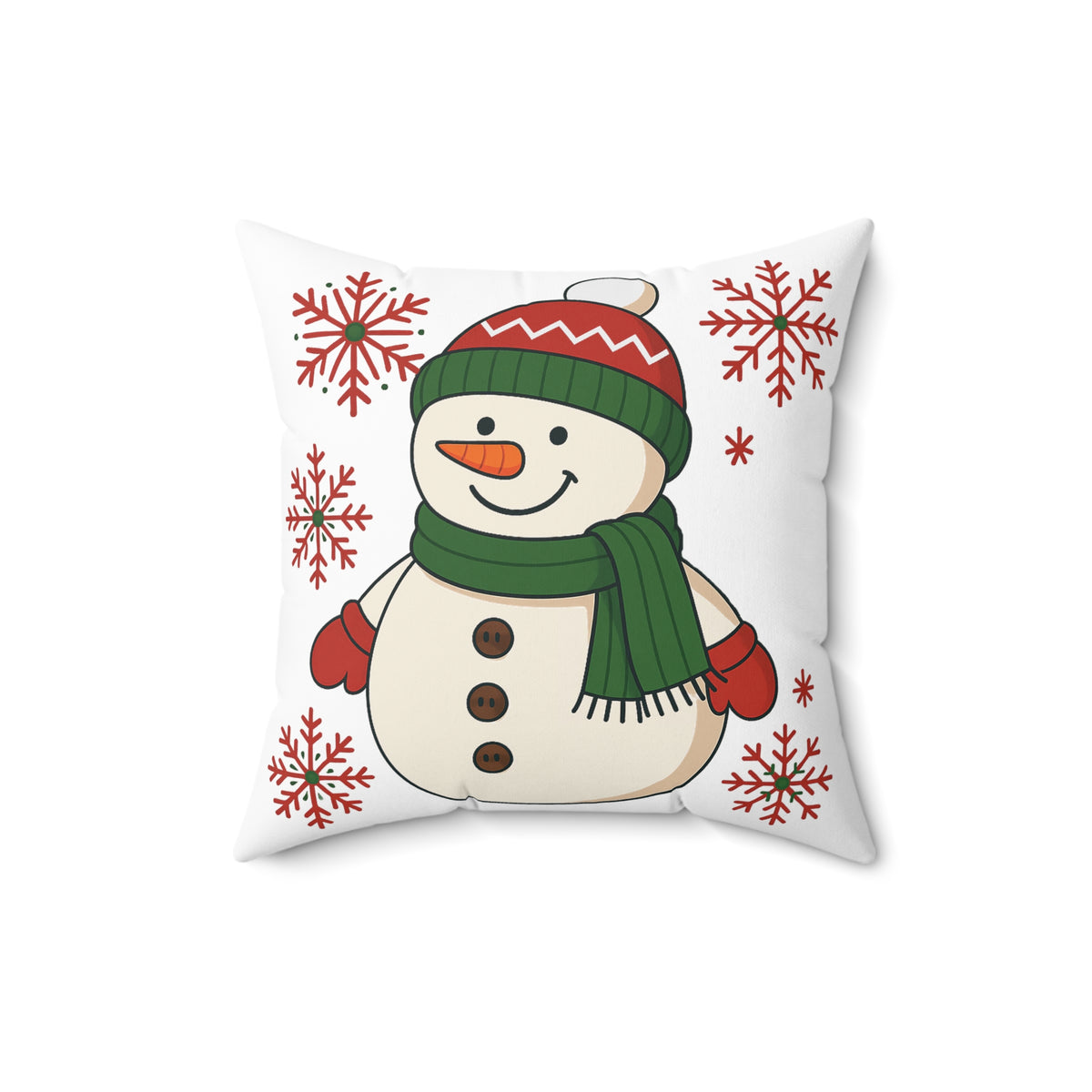Snowman Throw Pillow — Festive Christmas Decorative Cushion