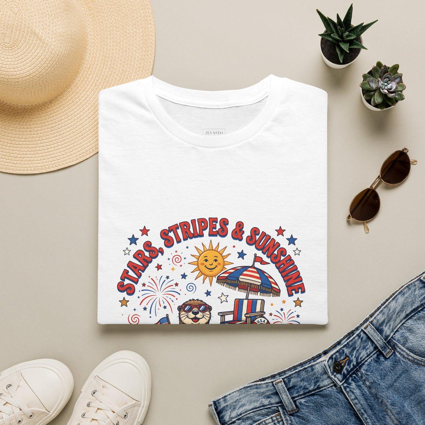 Stars, Stripes & Sunshine T-Shirt — Patriotic 1776–2026 Summer Tee, 4th of July Shirt