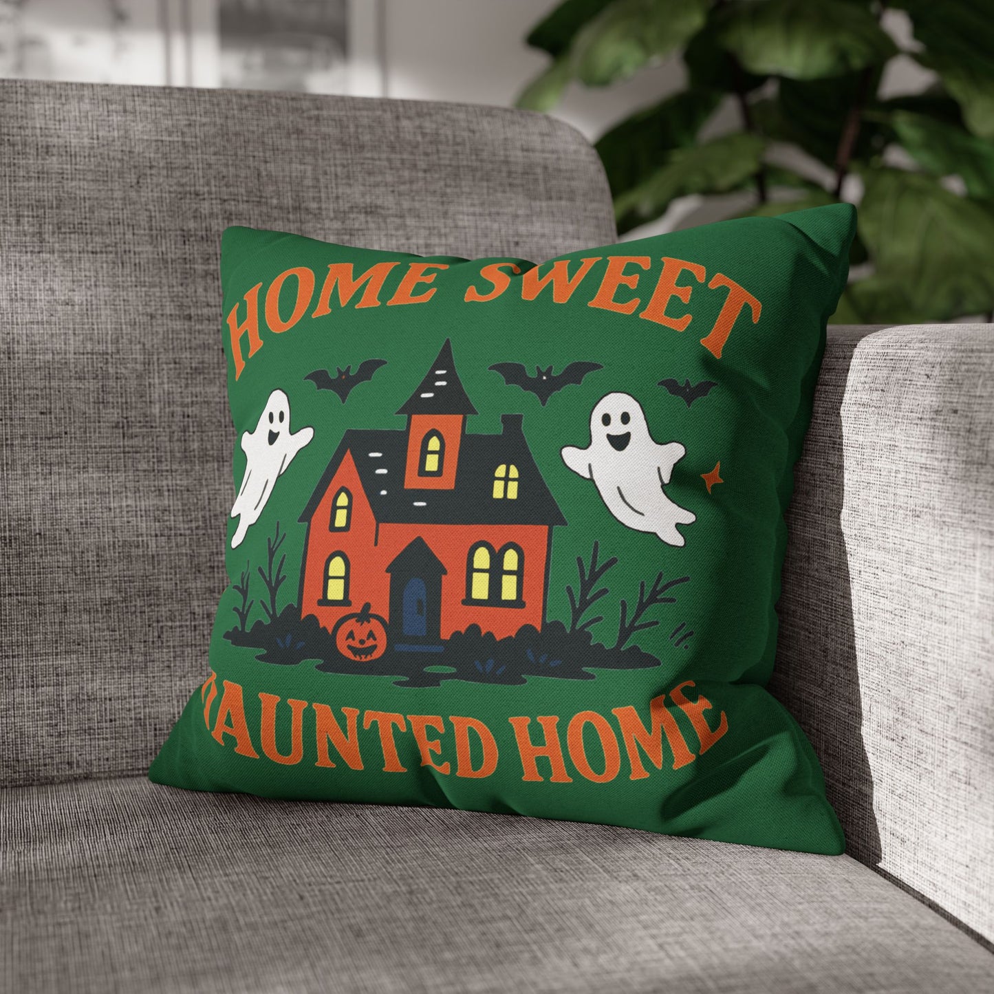 Halloween-Themed Decorative Pillowcase, Haunted Home Accent