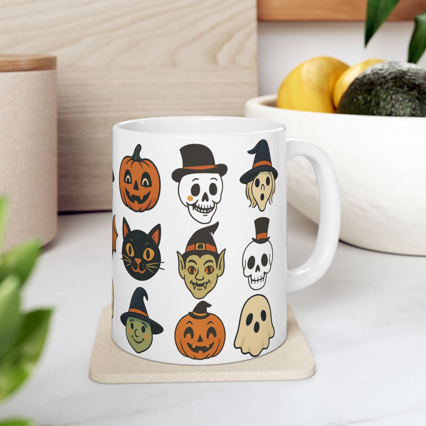 Halloween Themed Ceramic Mug, Spooky Coffee Cup