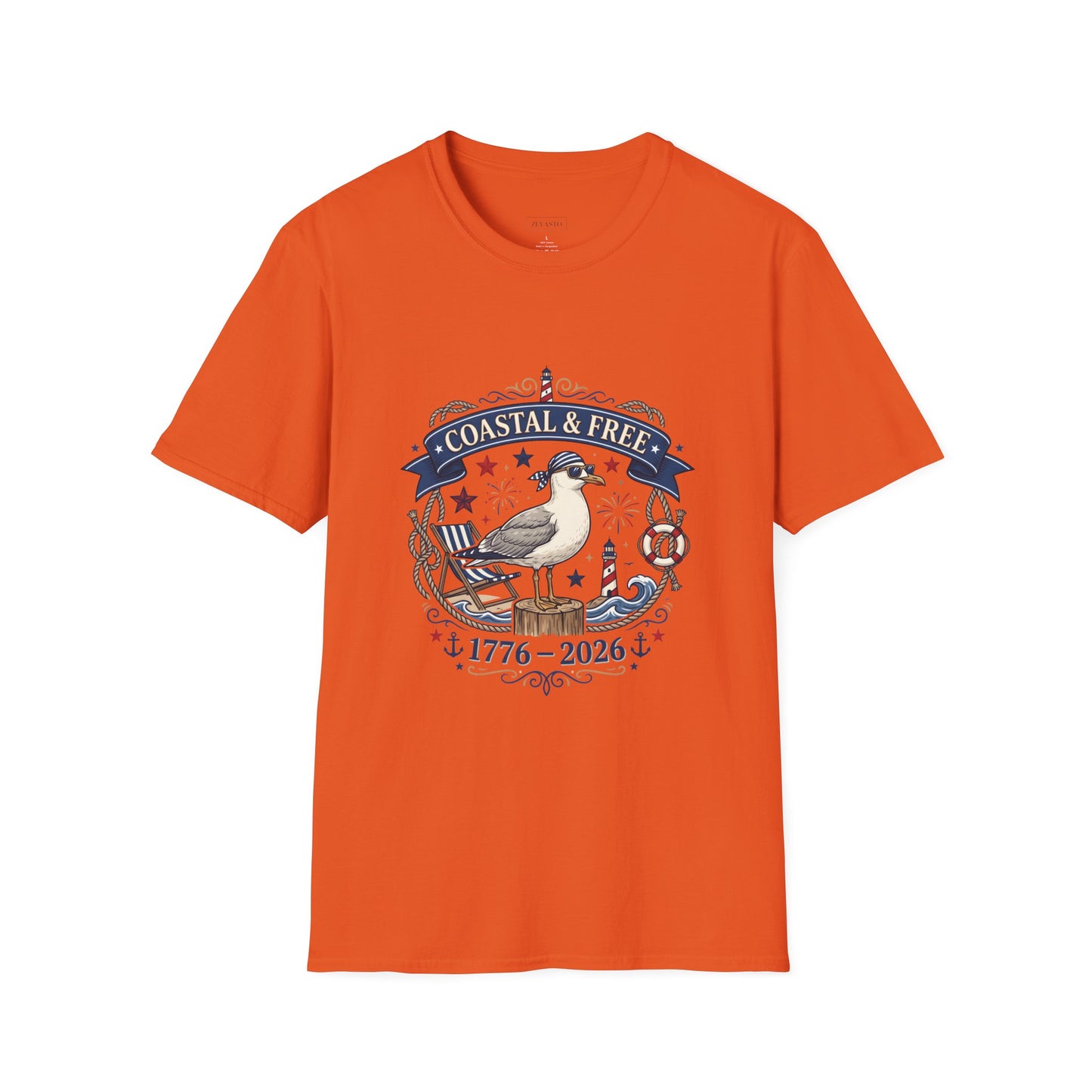 Coastal & Free Seagull T-Shirt — Patriotic 4th of July Tee