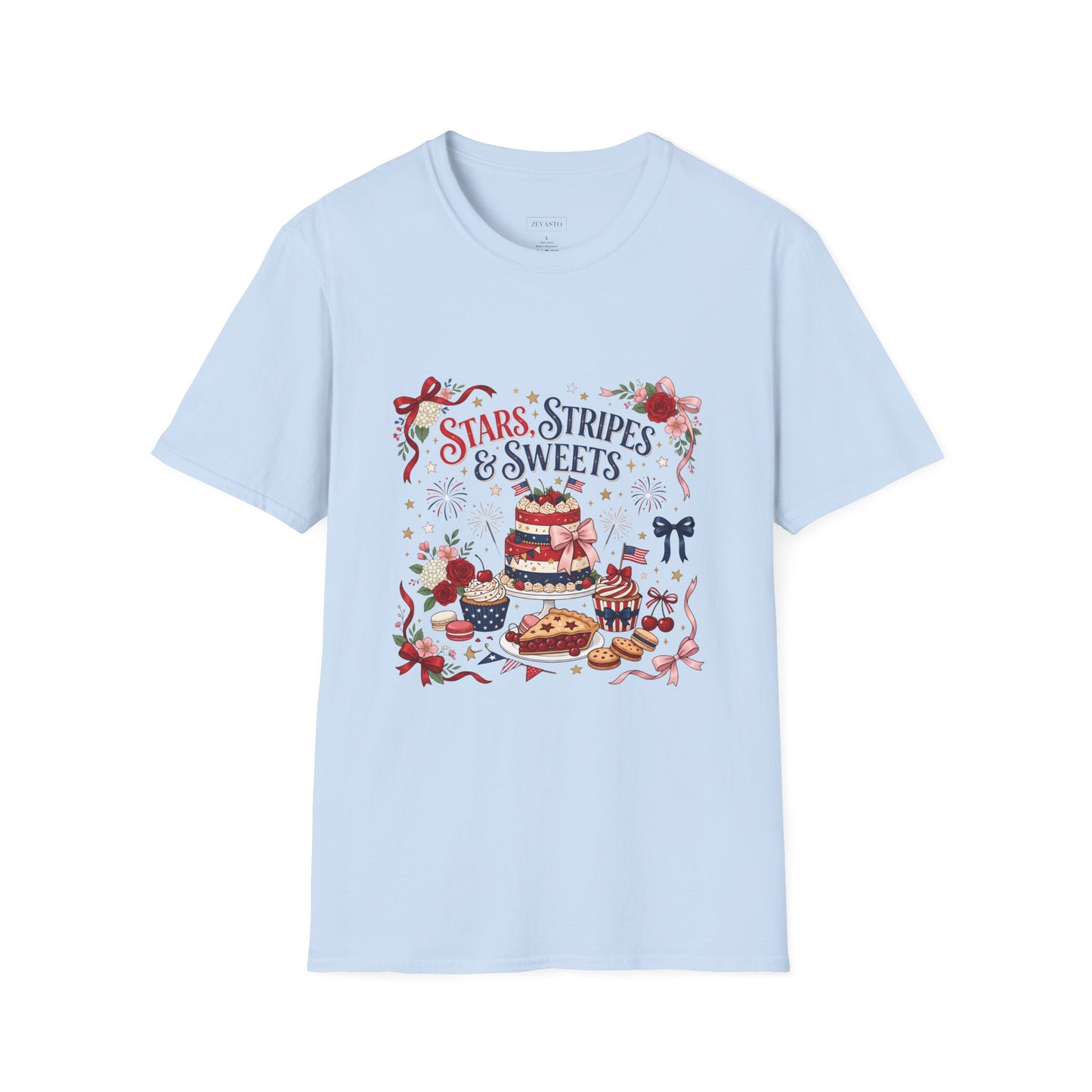 Stars, Stripes & Sweets T-Shirt — Patriotic 4th of July Dessert Graphic Tee