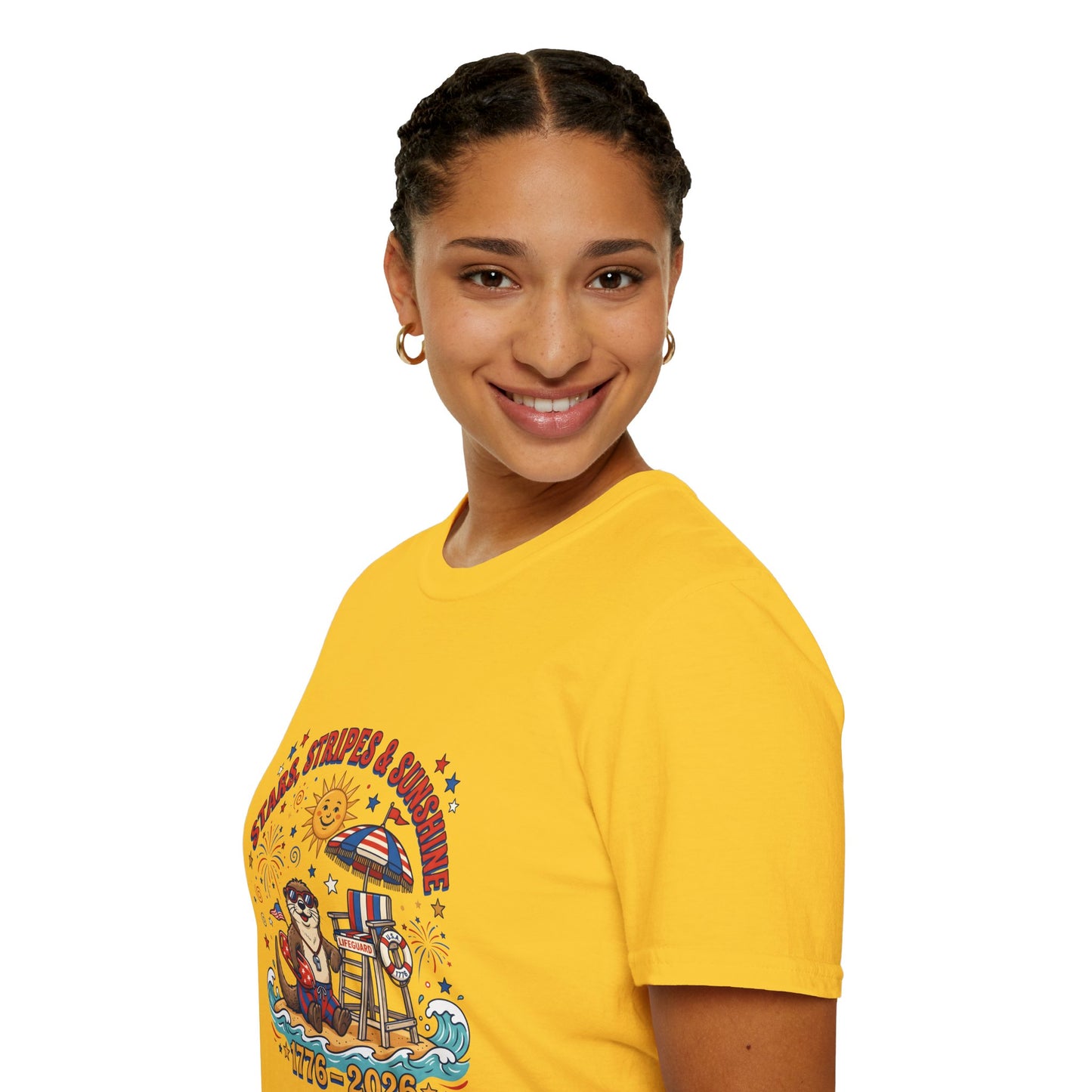 Stars, Stripes & Sunshine T-Shirt — Patriotic 1776–2026 Summer Tee, 4th of July Shirt