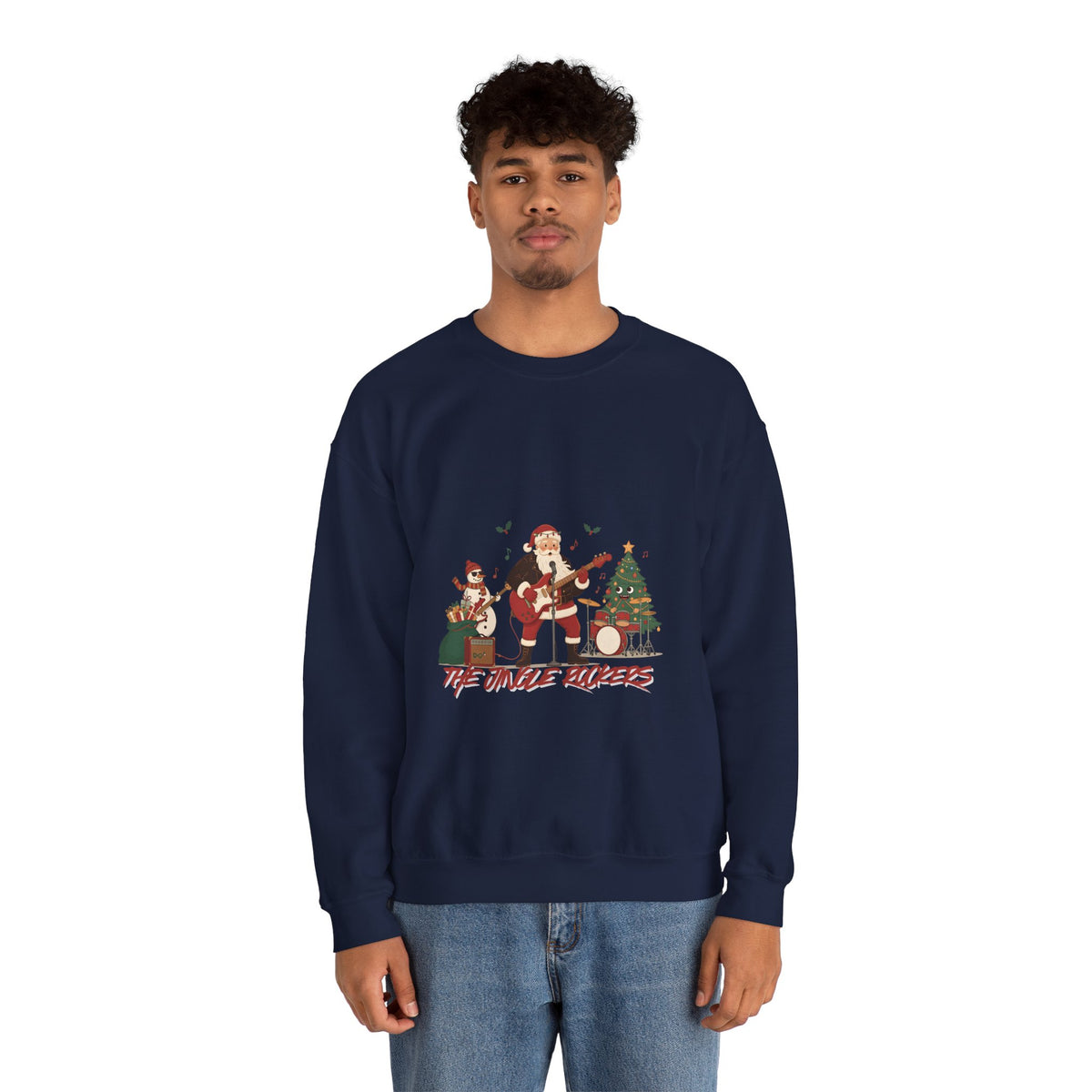 Funny Christmas Sweatshirt – "The Jingle Rockers" Holiday Band Crewneck