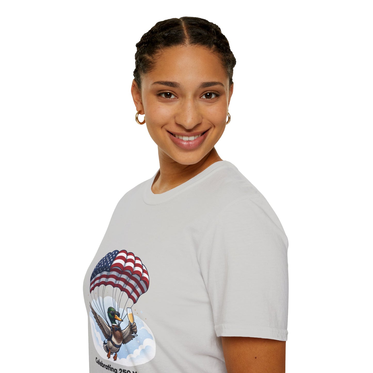 Duck Parachute T-Shirt – Celebrating 250 Years Patriotic Graphic Tee