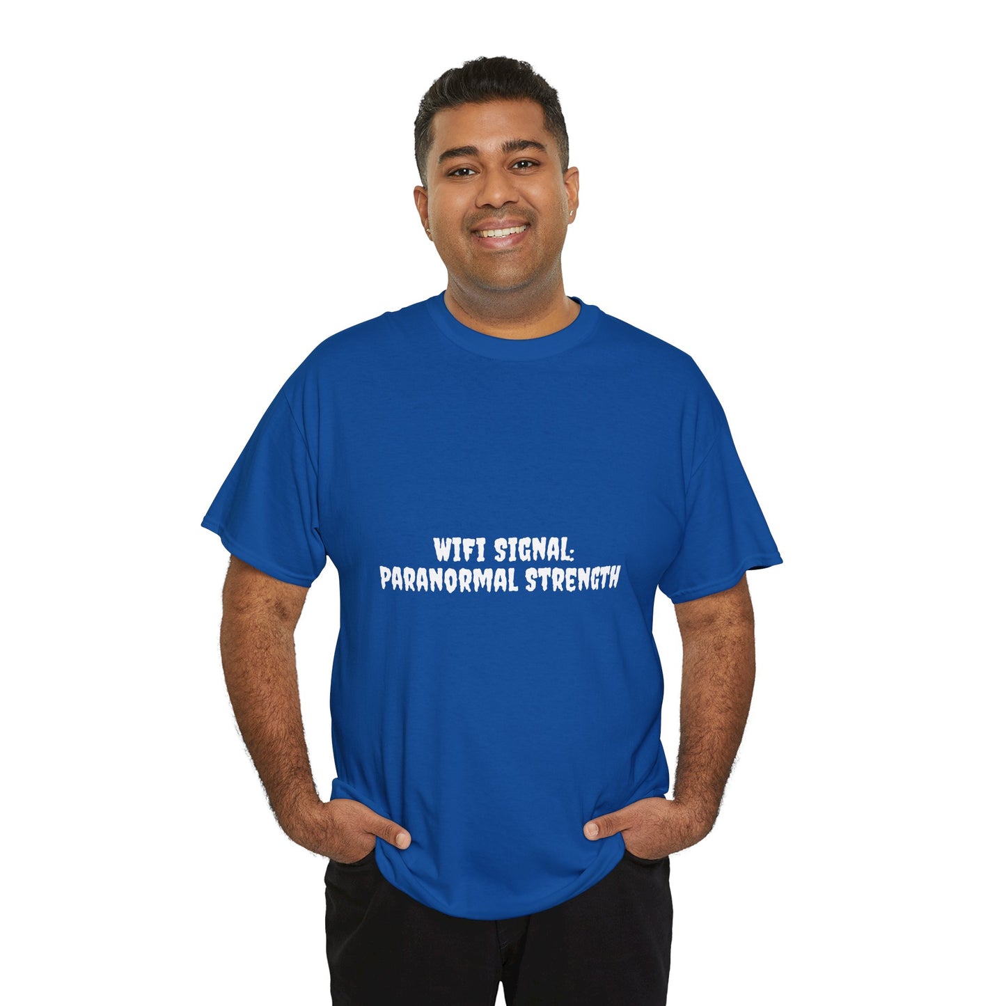 Paranormal Strength Tee, Unisex Heavy Cotton Tee, Funny Wifi Signal T-Shirt, Humor Apparel
