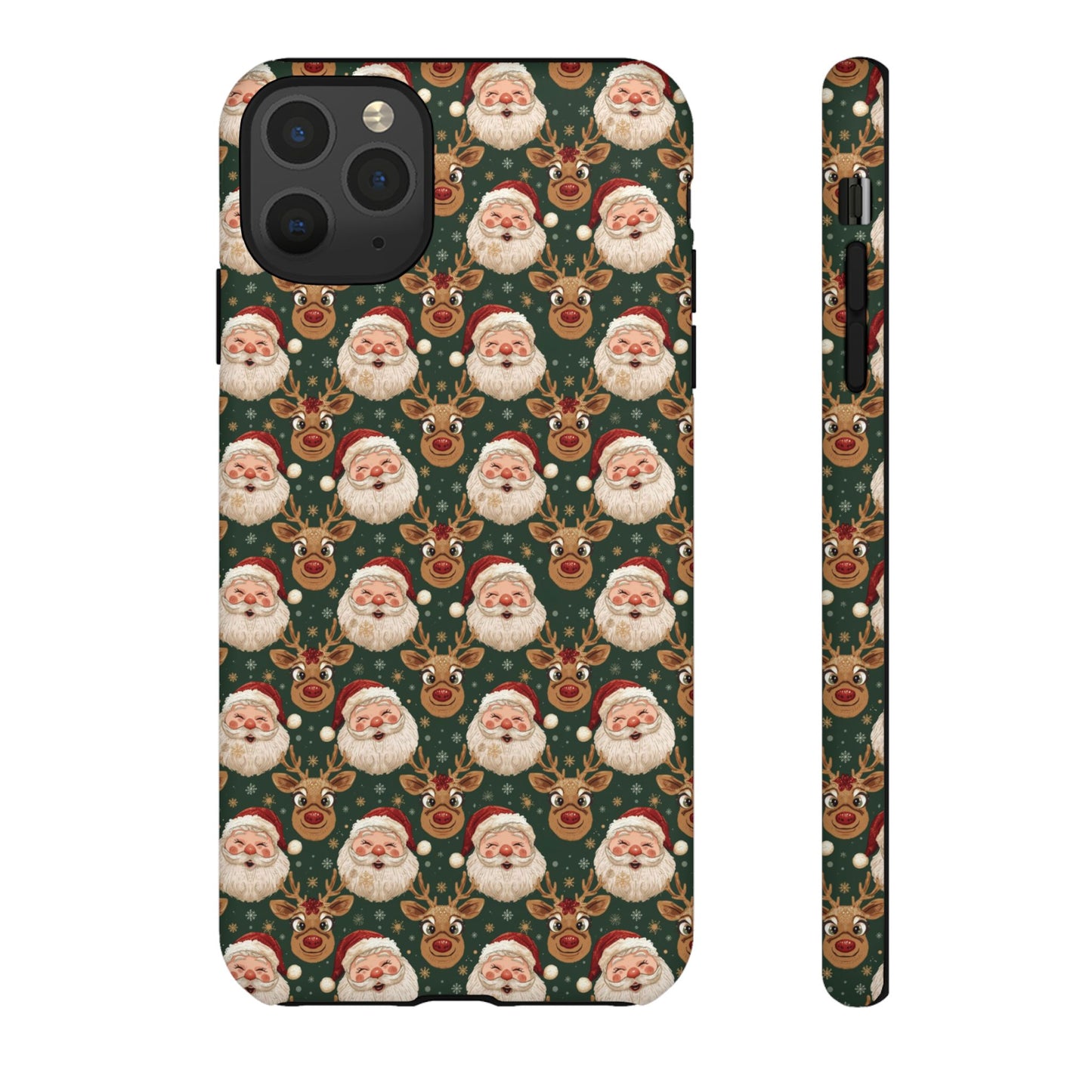 Christmas Santa-Reindeer Phone Case, Dual Layer Phone Case for Iphone 17, 16, 15, 14, 13, 12, 11 & Samsung