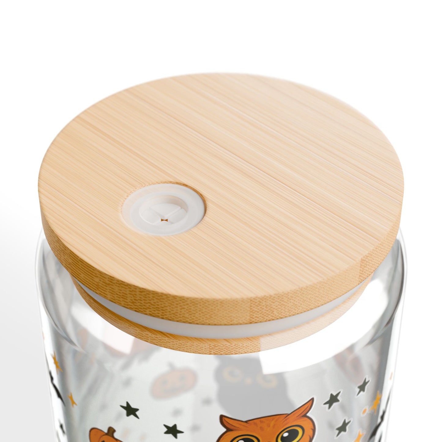 Halloween Owl Sipper Glass, 16oz | Cute Owl Drinkware | Fall Themed Mug | Spooky Decor
