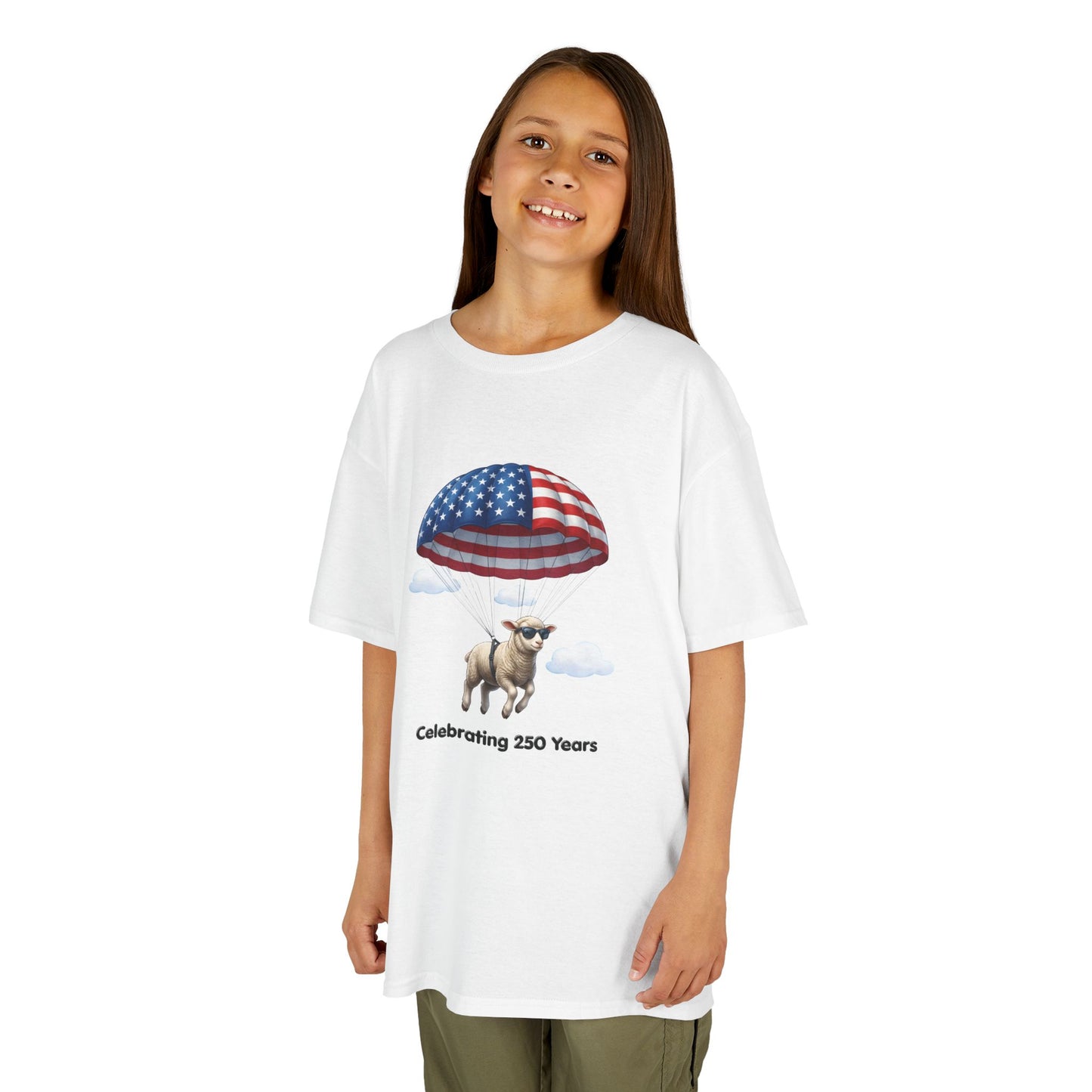 Kids T-Shirt - Celebrating 250 Years Parachuting Sheep