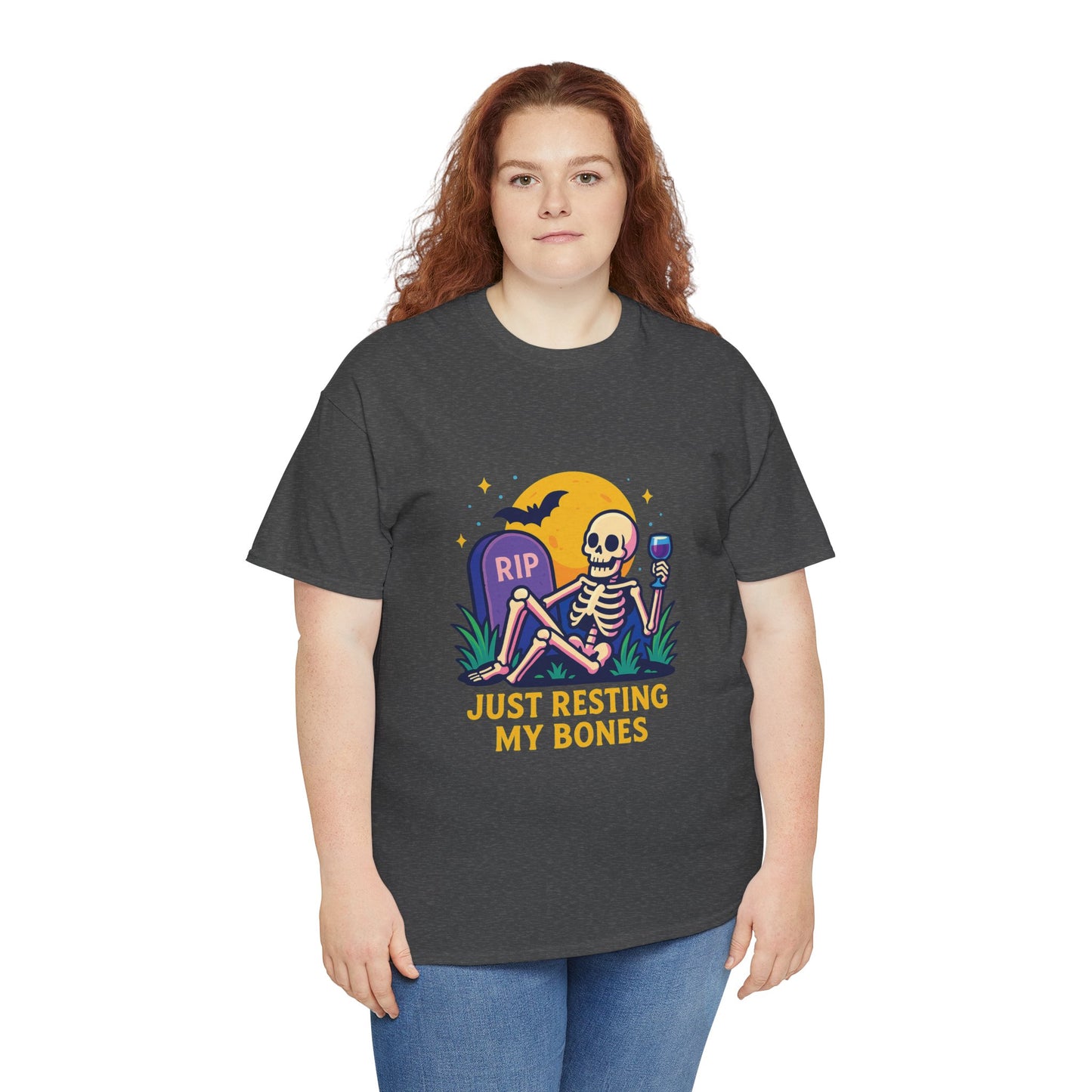 Skeleton Tee - Just Resting My Bones, Unisex Halloween Shirt