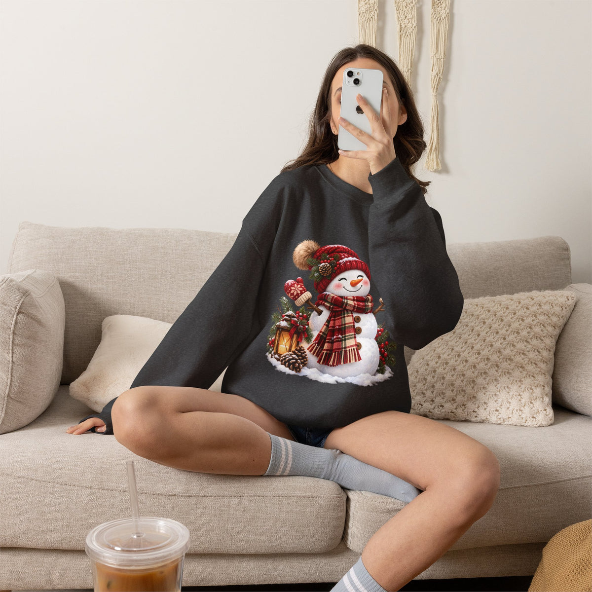 Snowman Holiday Sweatshirt - Cozy Christmas Unisex Sweatshirt