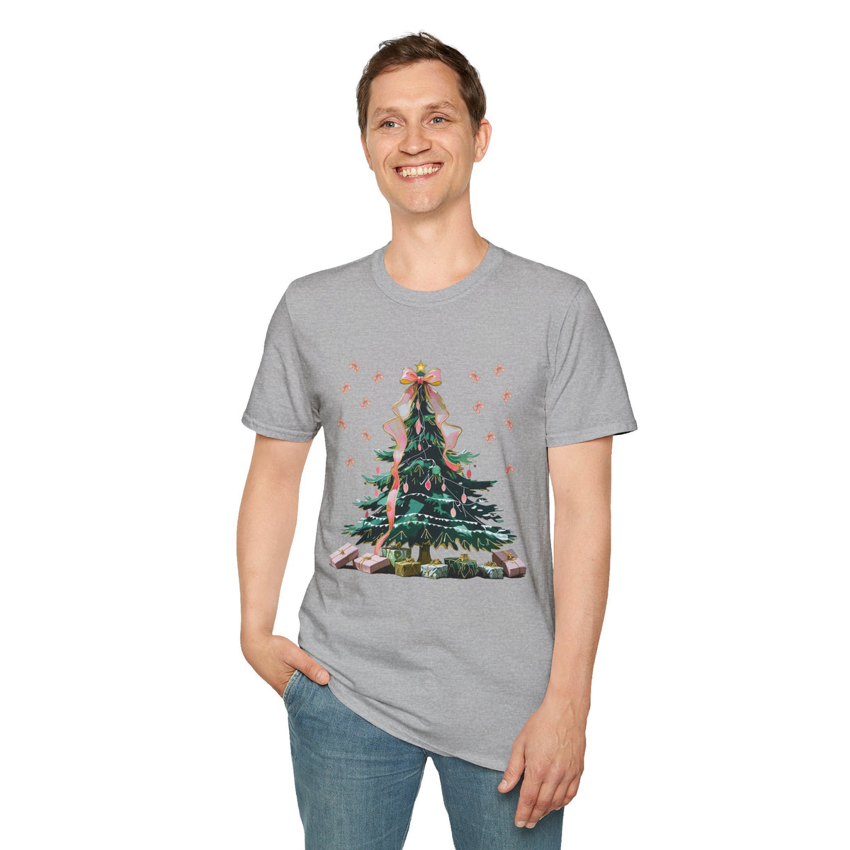 Christmas Tree Unisex Softstyle T-Shirt | Holiday Outfit, Festive Apparel