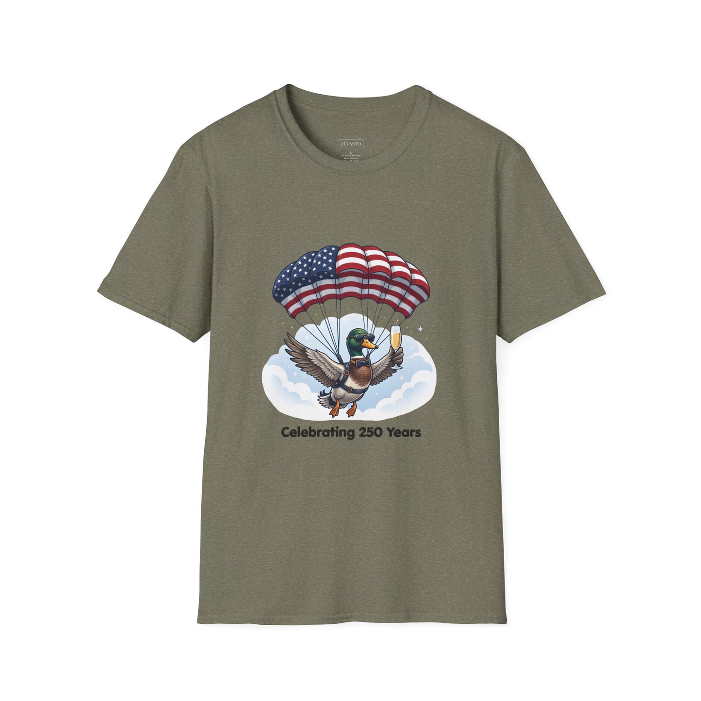 Duck Parachute T-Shirt – Celebrating 250 Years Patriotic Graphic Tee