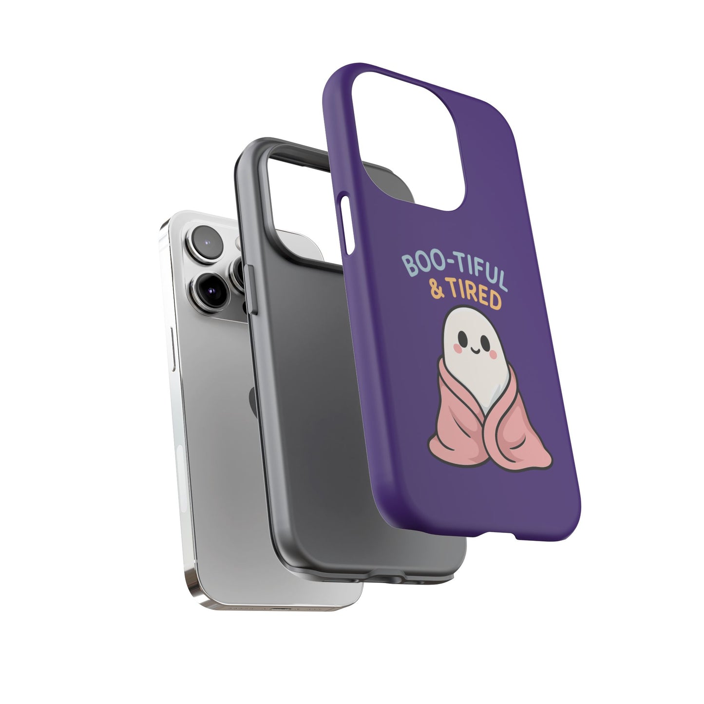 Boo-Tiful & Tired Phone Case, Halloween-Themed Design