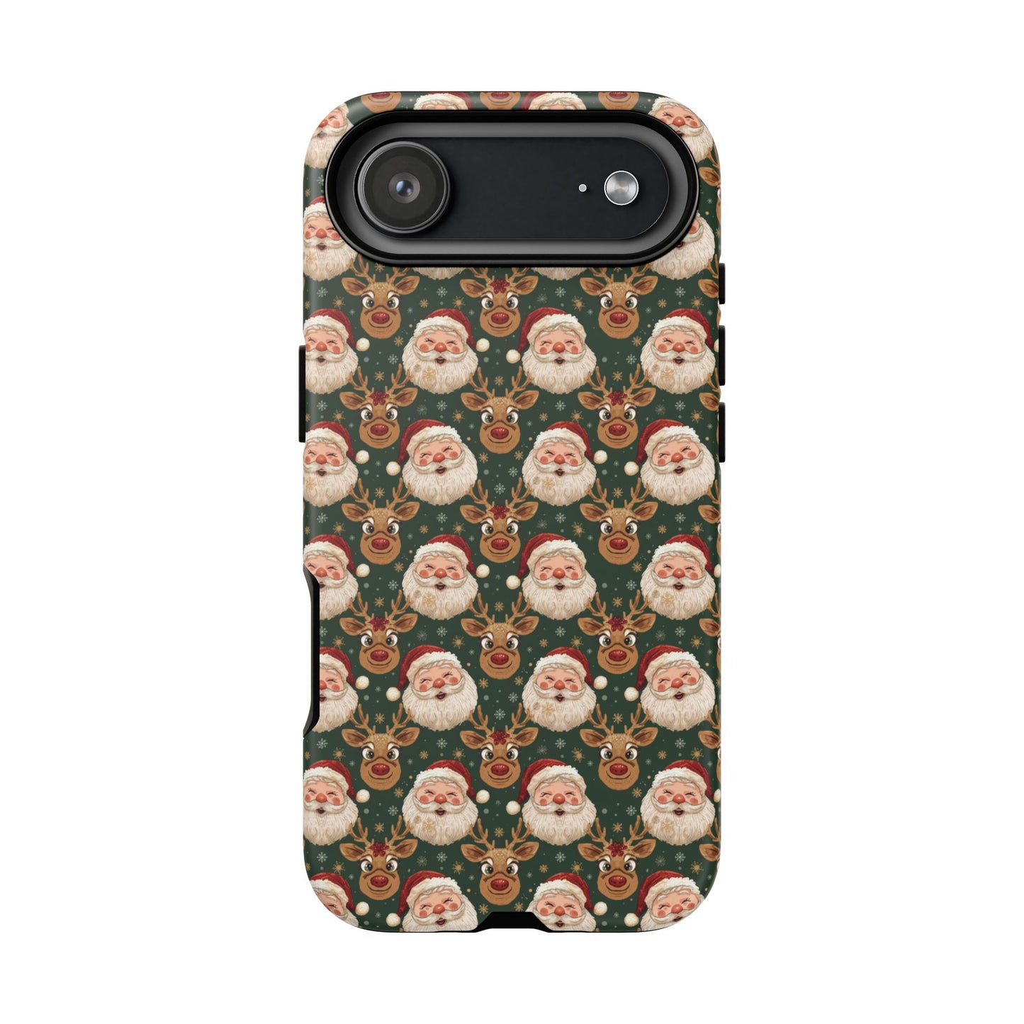 Christmas Santa-Reindeer Phone Case, Dual Layer Phone Case for Iphone 17, 16, 15, 14, 13, 12, 11 & Samsung