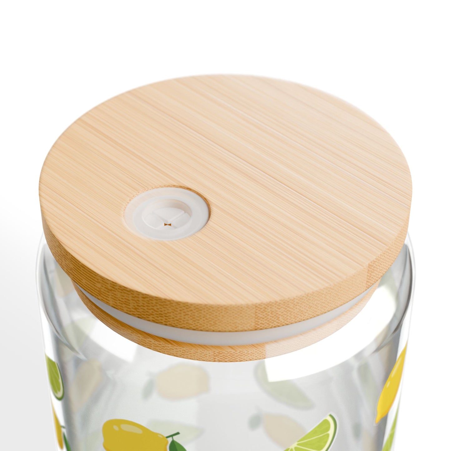 Personalized Lemon Lime Sipper Glass 16oz – Custom Name Bamboo Lid Drink Tumbler