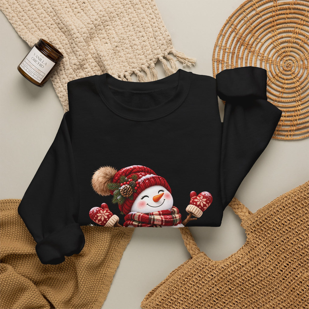 Snowman Holiday Sweatshirt - Cozy Christmas Unisex Sweatshirt