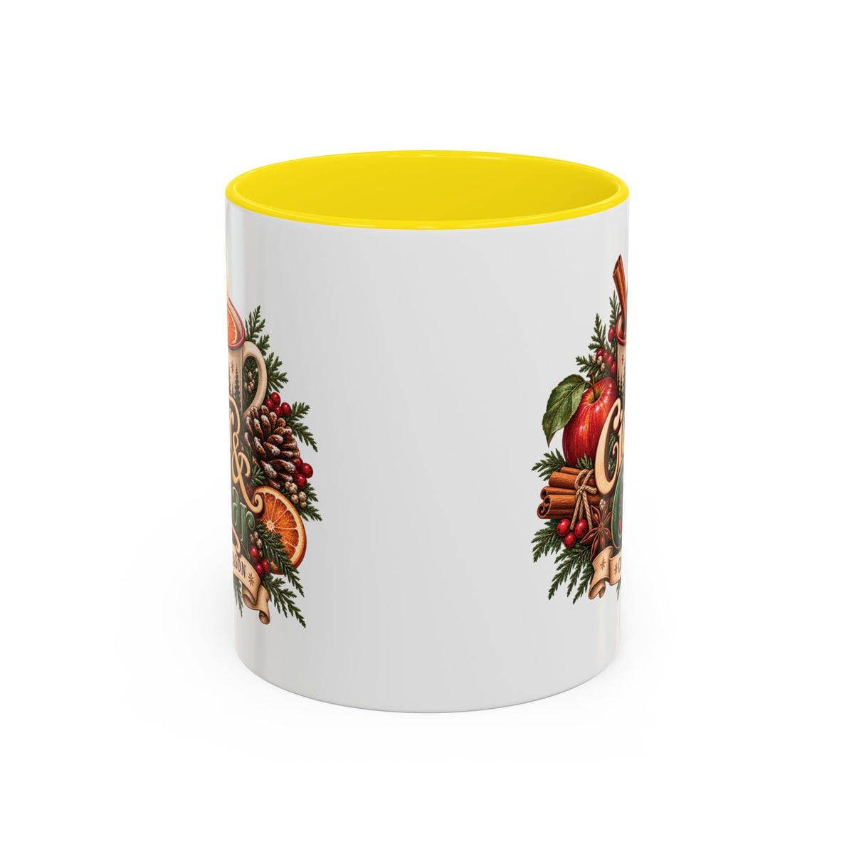 Cider & Cedar Accent Coffee Mug — Cozy Fall Hot Drink Gift (11 oz)