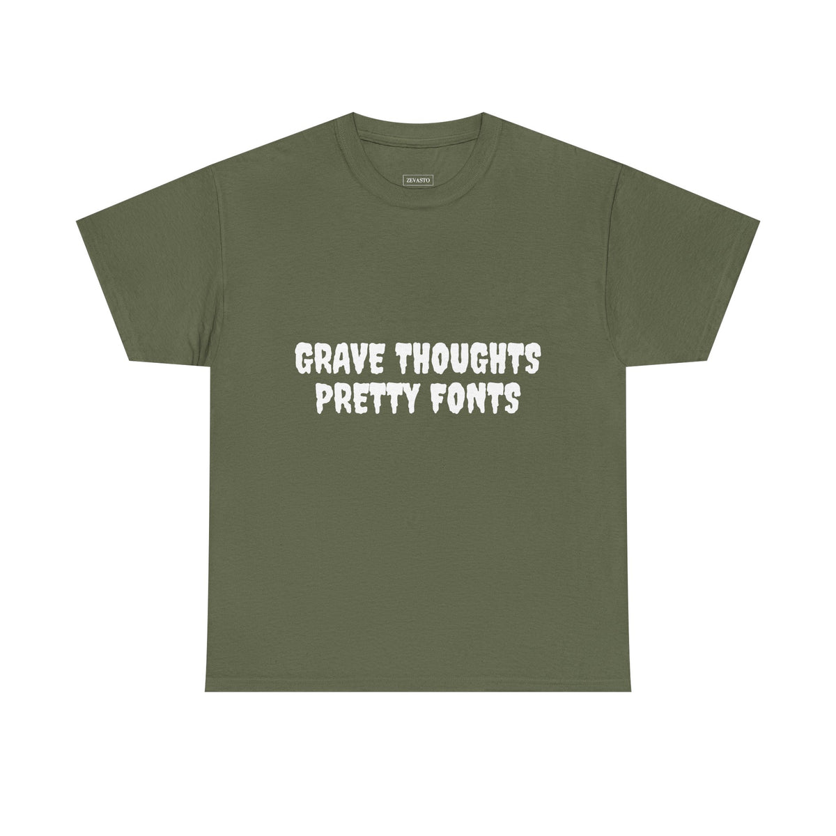 Grave Thoughts Pretty Fonts Tee | Unisex Heavy Cotton T-Shirt for Spooky Season