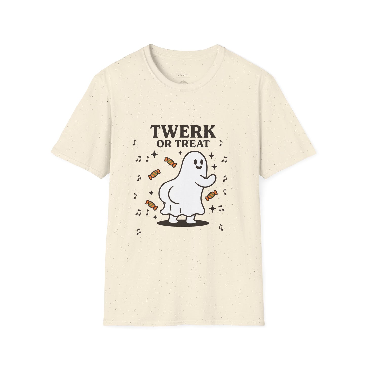 Whimsical Halloween T-Shirt for Adults, Fun Ghost Tee, Twerk or Treat Shirt, Unisex Costume Top, Spooky Celebration Apparel