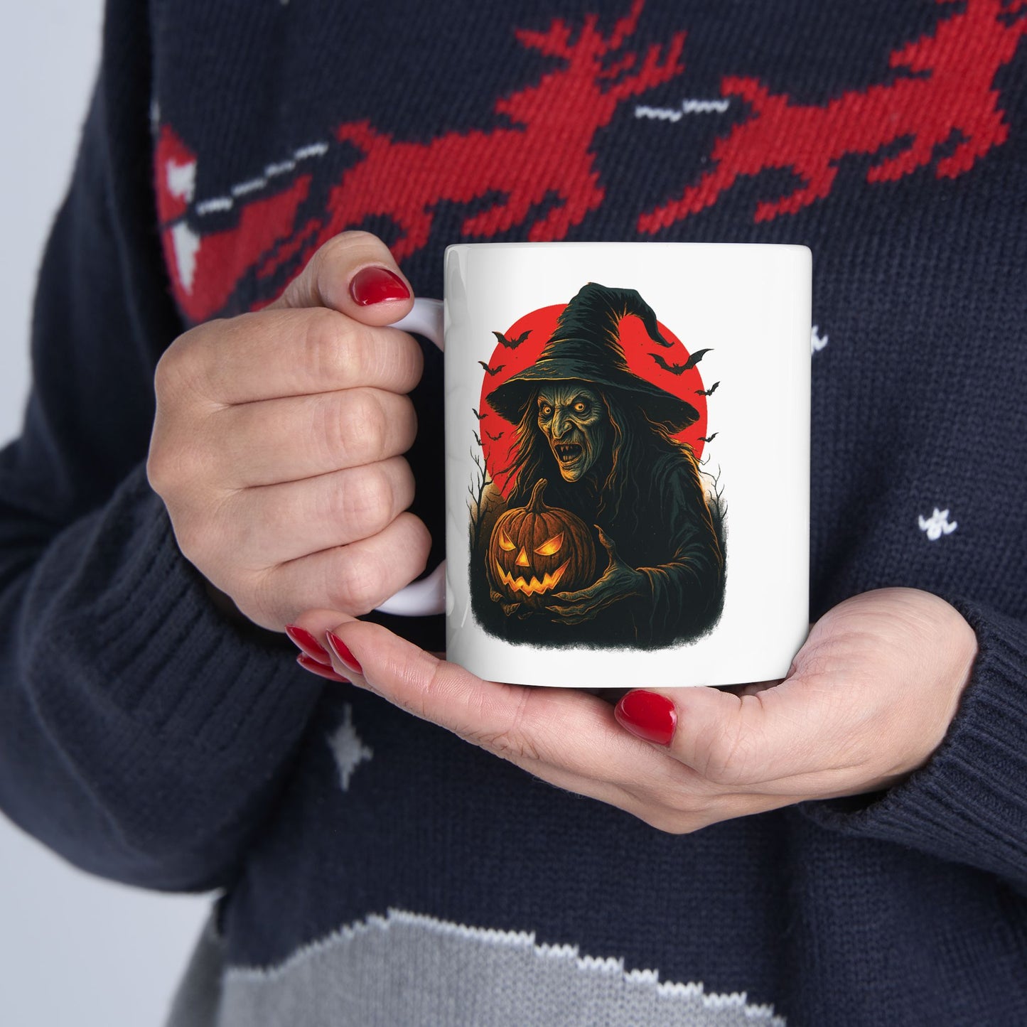 Spooky Fall Ceramic Mug, Halloween Coffee Cup, Unique Gift for Witch Lovers, Cozy Autumn Beverage, 11oz 15oz