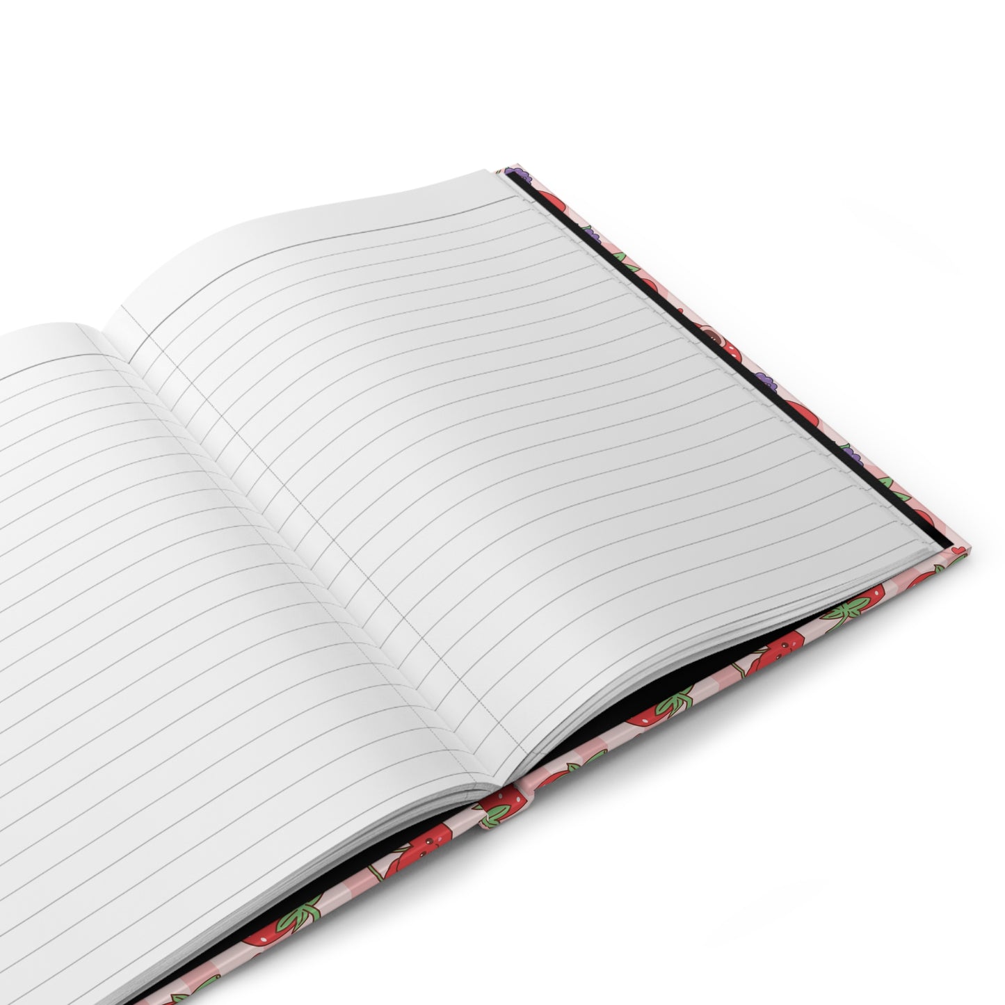 Strawberry & Cherry Hardcover Journal — Cute Pink Patterned Notebook for Notes, Journaling & Gifts