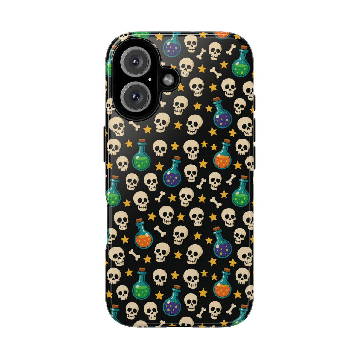 Skull & Potion Phone Case, Trendy Cell Phone Cover, Halloween Gift, Gothic Phone Accessory, Spooky Style Case, Tough Cases