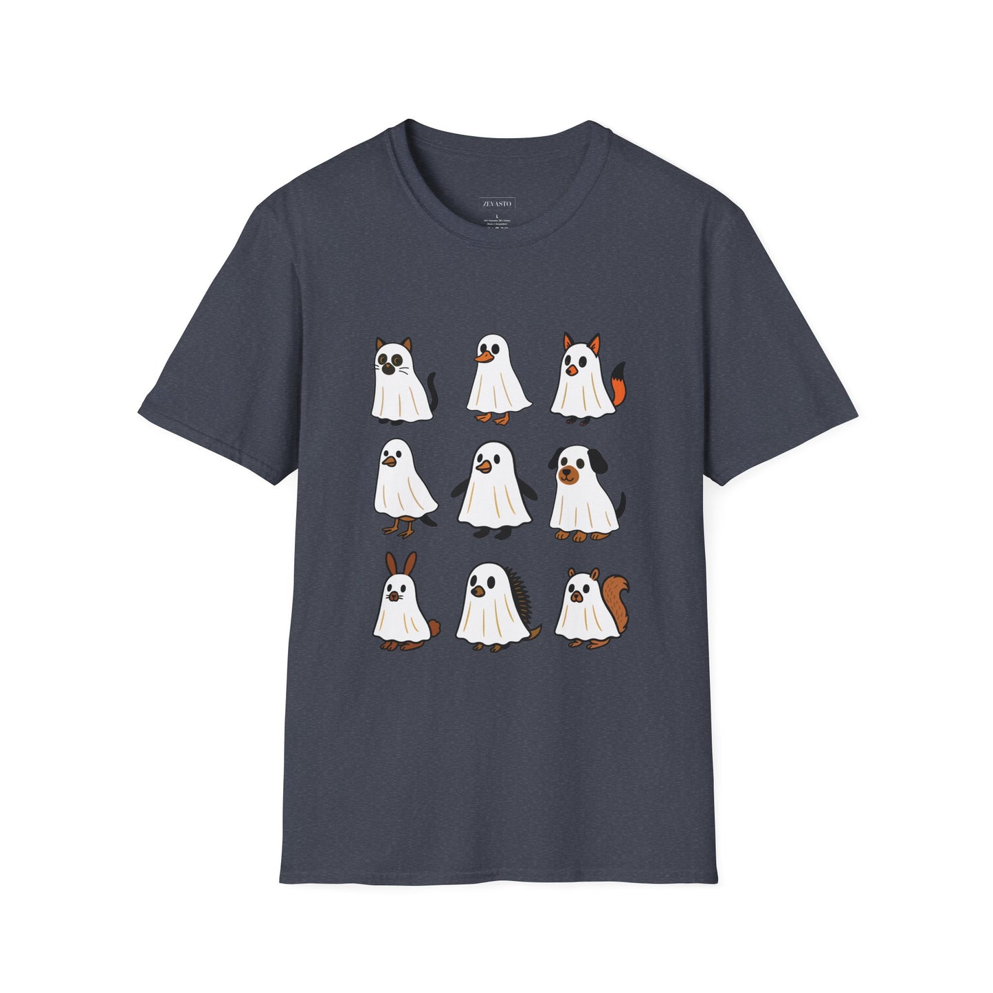 Cute Ghost Cartoon Unisex T-Shirt, Halloween Tee, Pet Lover Gift, Whimsical Shirt, Fun Casual Wear