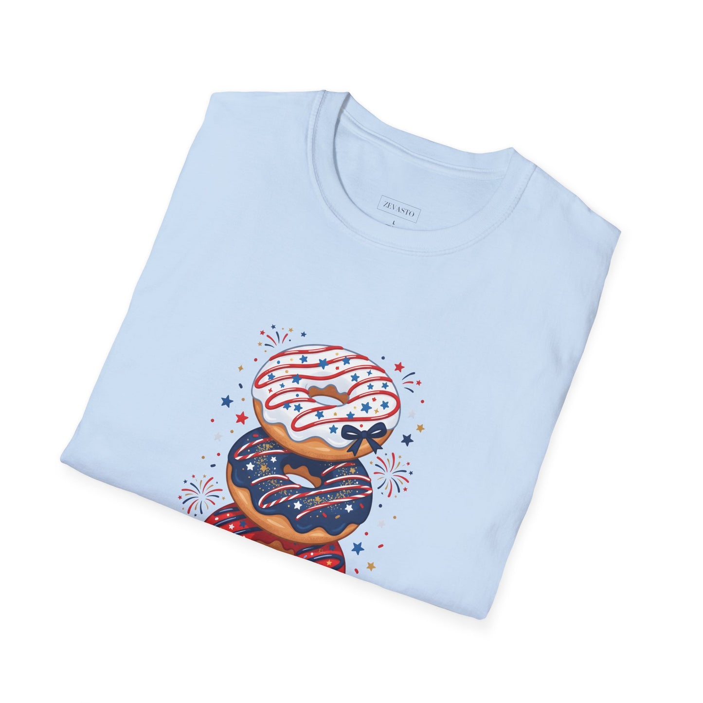 Donut Mess With Freedom T-Shirt — Patriotic Donut Stack 4th of July Tee