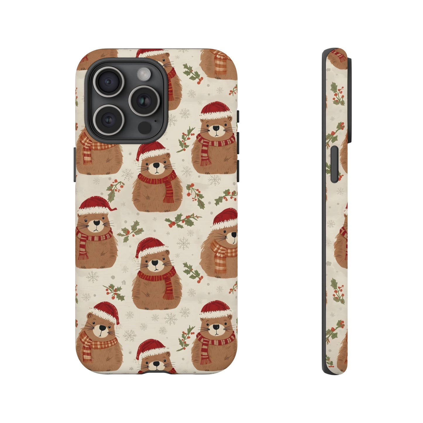 Christmas Phone Case, Cute Capybara Phone Case for Iphone 17, 16, 15, 14, 13, 12, 11 & Samsung