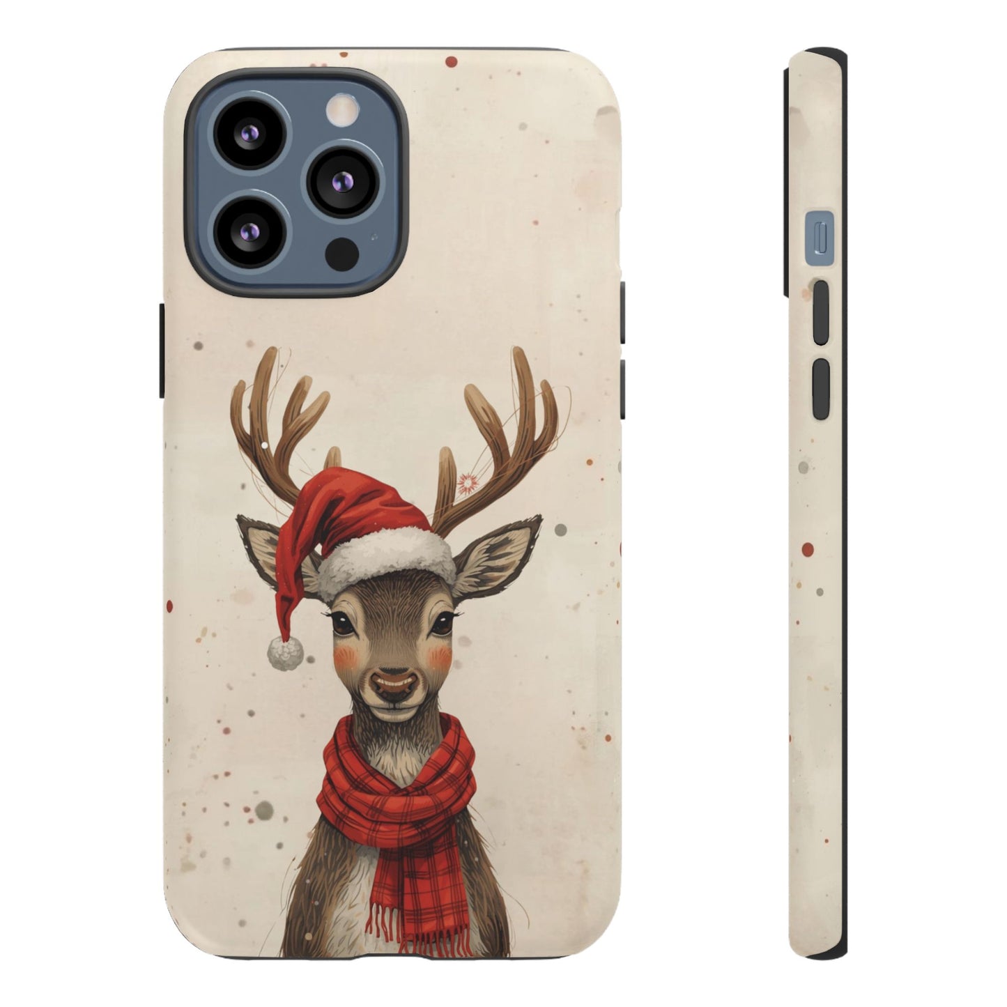 Christmas Reindeer Phone Case, Dual Layer Phone Case for Iphone 17, 16, 15, 14, 13, 12, 11