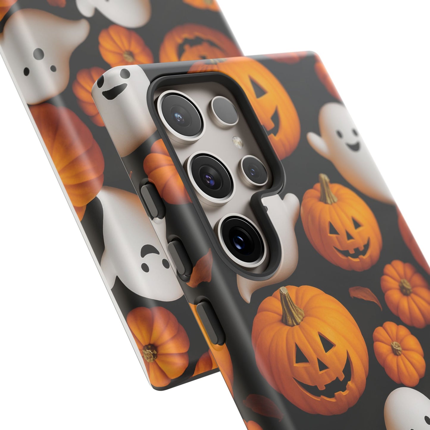 Halloween Phone Case, Spooky Ghosts and Pumpkins Design