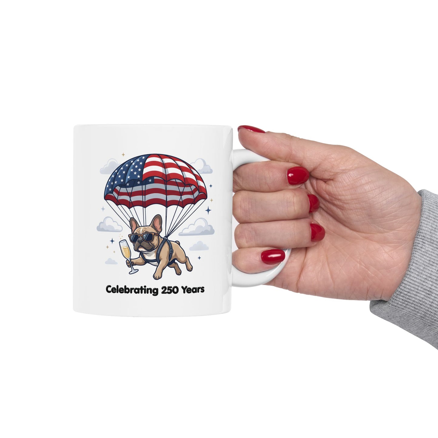 Patriotic French Bulldog Ceramic Mug