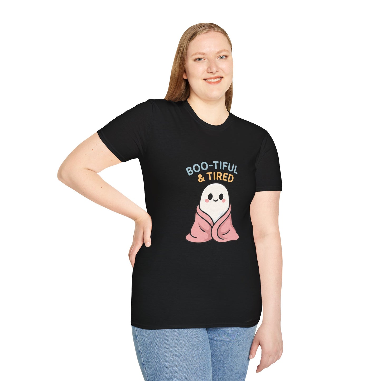 Boo-Tiful & Tired T-Shirt, Halloween-Themed Unisex T-Shirt