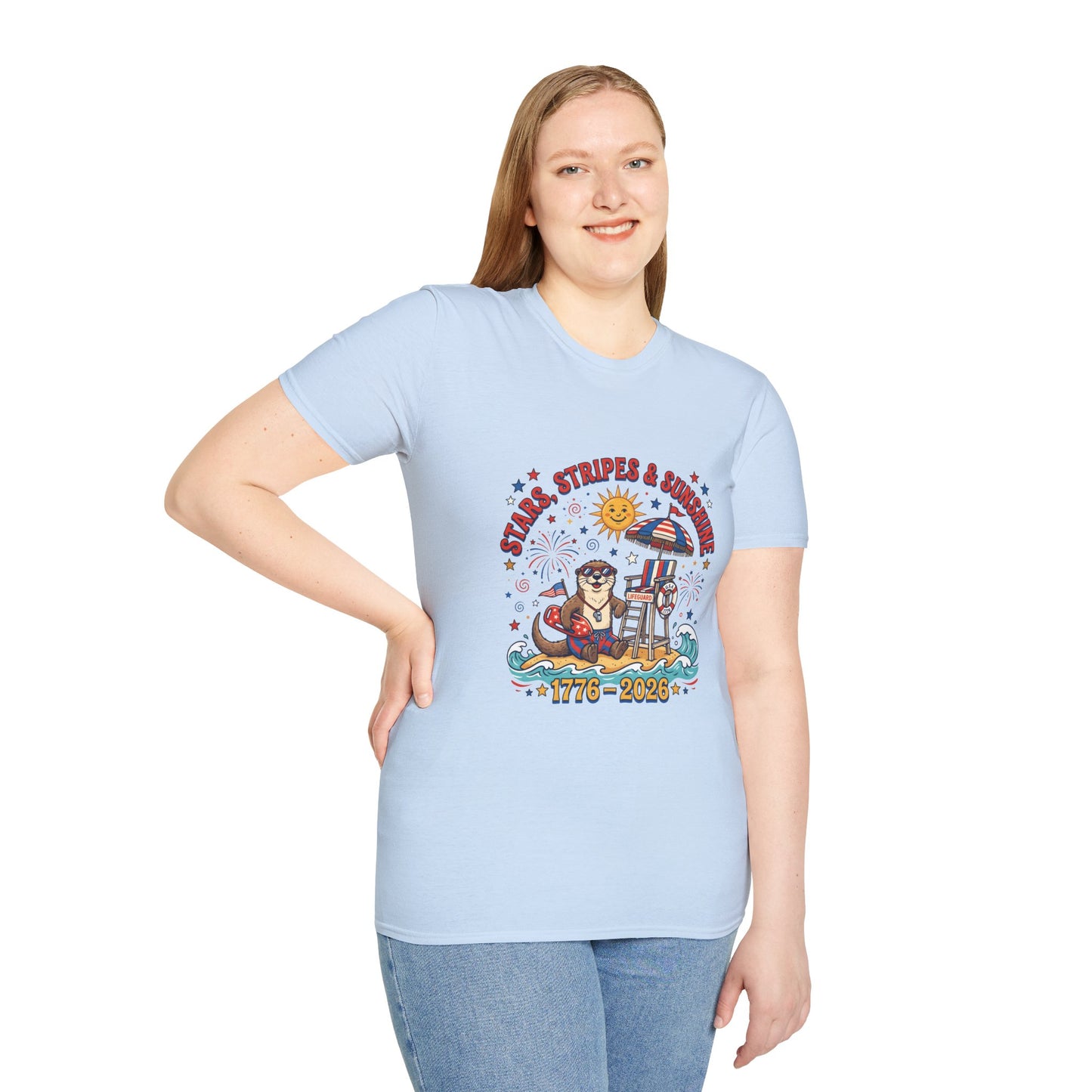 Stars, Stripes & Sunshine T-Shirt — Patriotic 1776–2026 Summer Tee, 4th of July Shirt