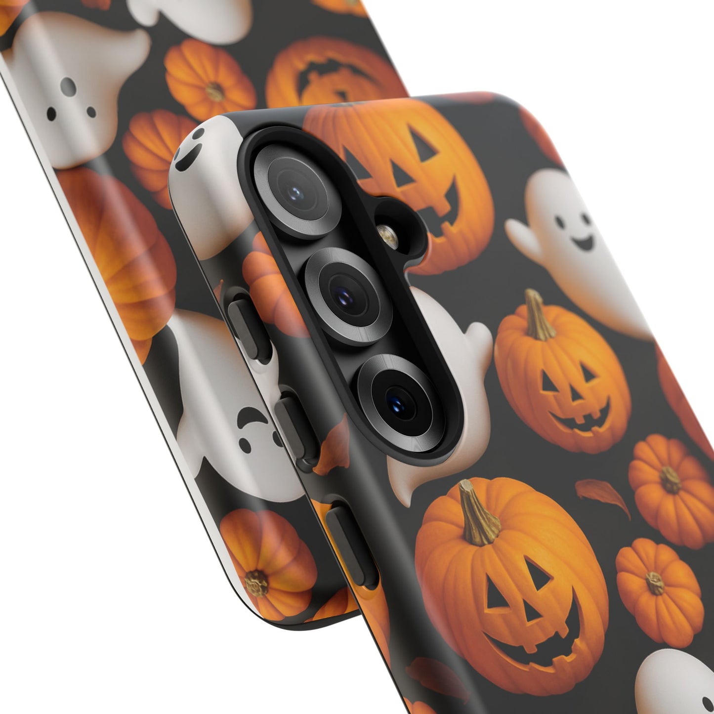 Halloween Phone Case, Spooky Ghosts and Pumpkins Design