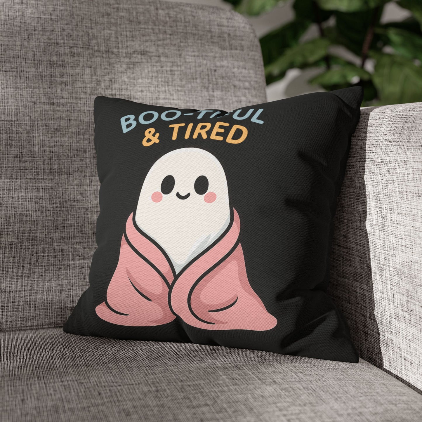 Boo-tiful & Tired Ghost Pillowcase, Halloween Home Decor