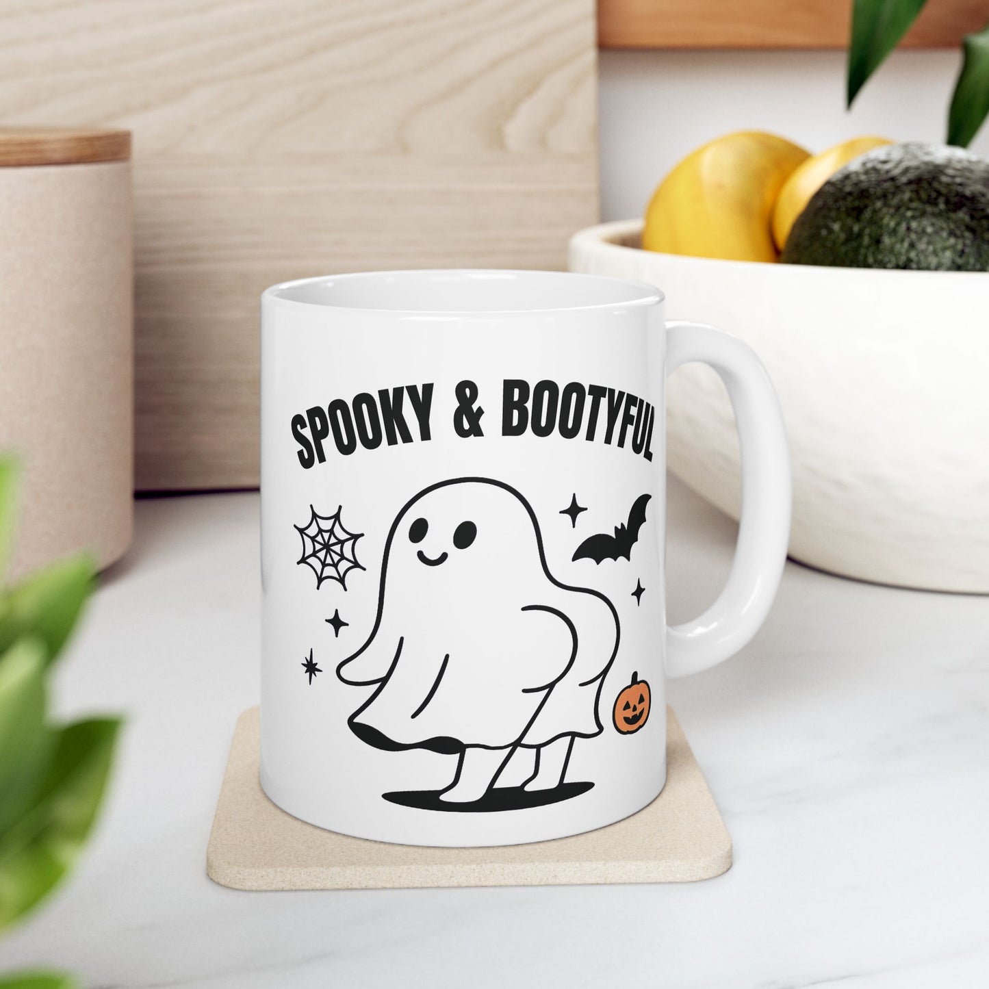 Spooky Ghost Ceramic Mug, Halloween Coffee Cup, Cute Ghost Decor, Fall Drinkware, Gift for Halloween Lovers