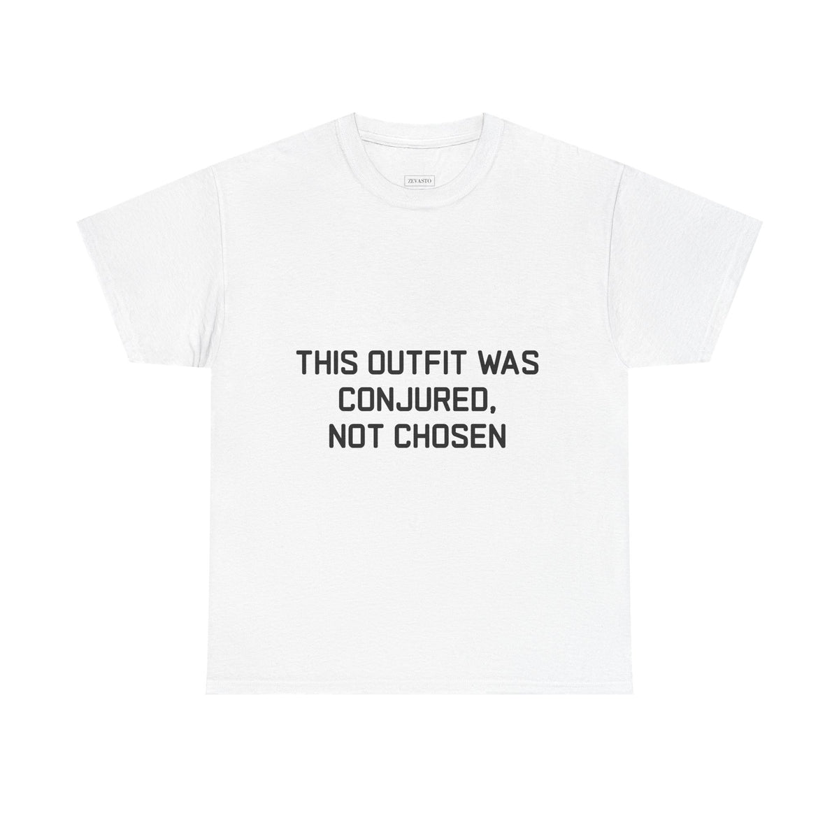 Unisex Heavy Cotton Tee - 'This Outfit Was Conjured, Not Chosen' - Funny Halloween T-shirt