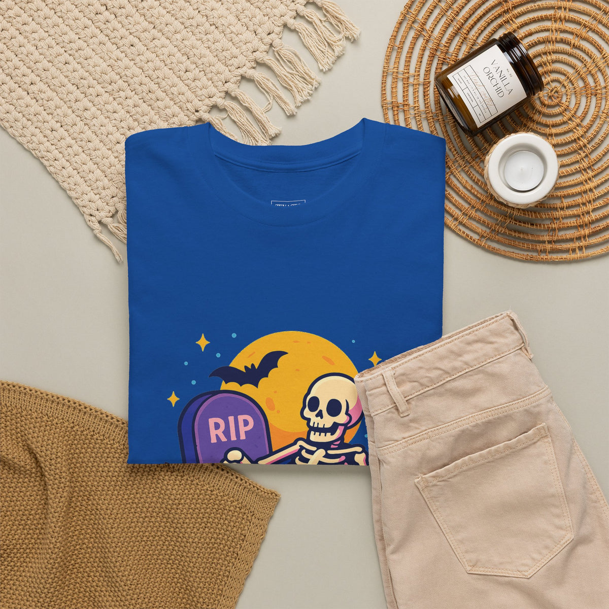 Skeleton Tee - Just Resting My Bones, Unisex Halloween Shirt